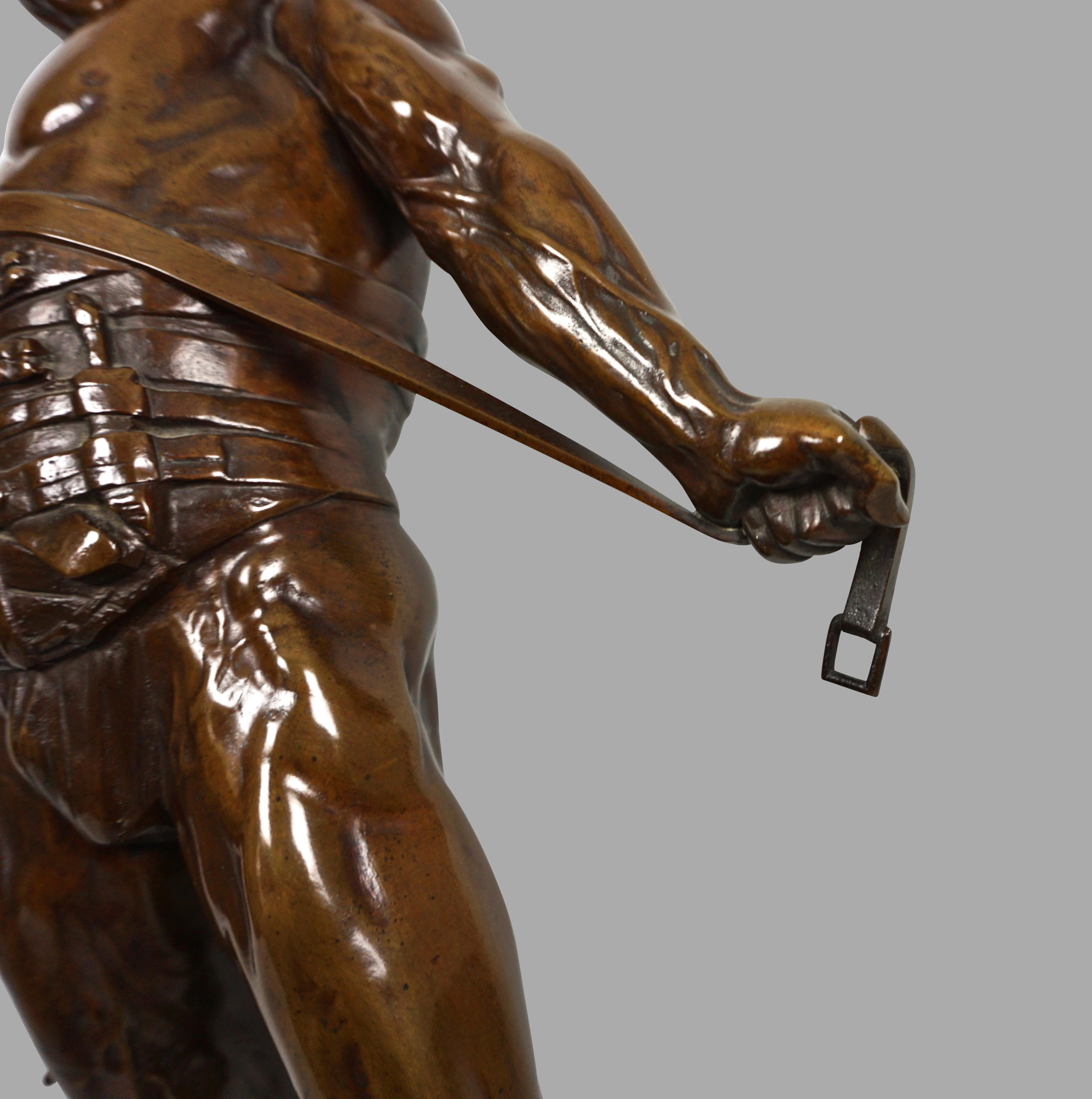 Bronze Figure of a Gladiator by Heinrich Karl Baucke 'German 1875-1915' 4