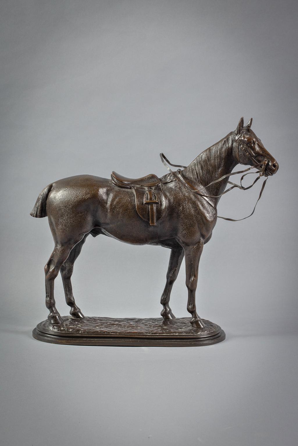 An equestrian model of a saddled horse. Inscribed John Willis Good.