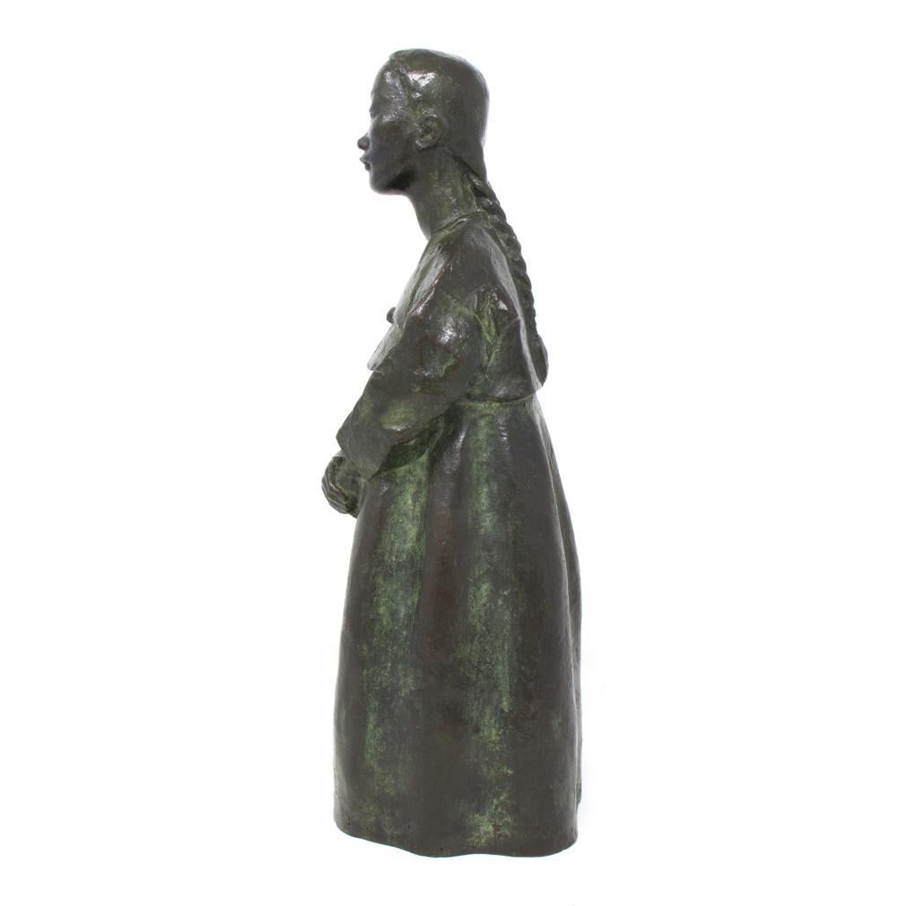 Other Bronze Figure of a Korean Girl by Eudald Serra i Güell, circa 1940. For Sale