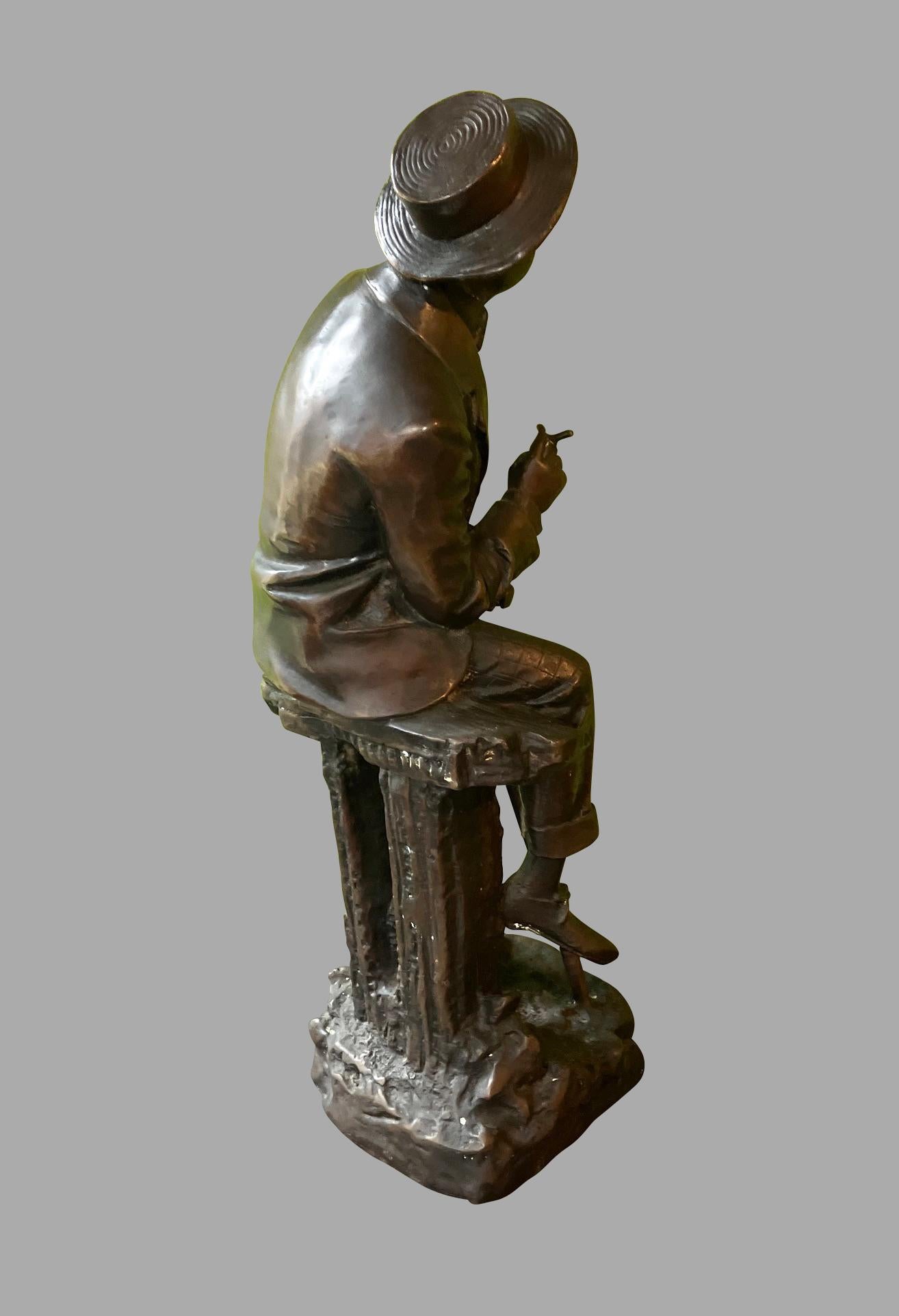 Figura di uomo in bronzo In condizioni buone in vendita a San Francisco, CA