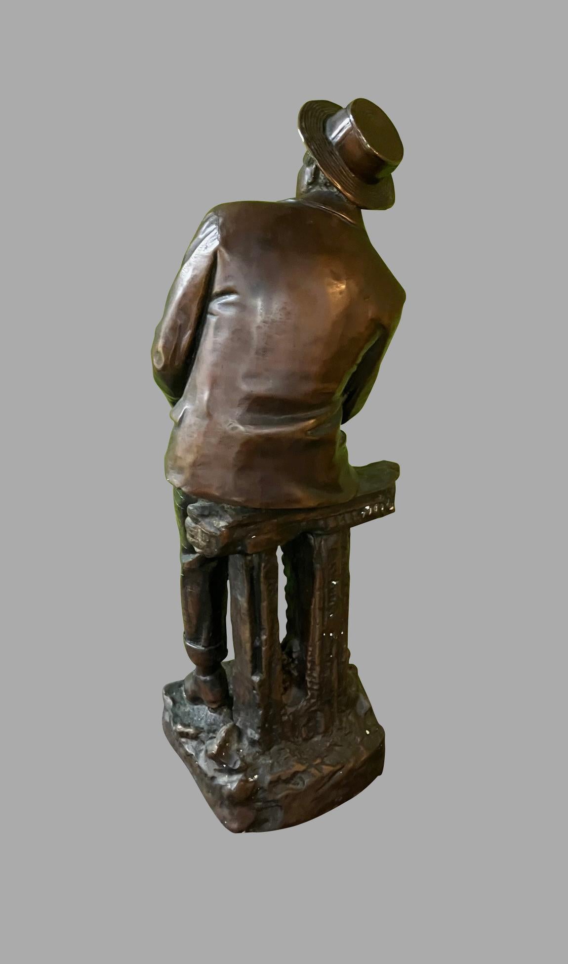 XX secolo Figura di uomo in bronzo in vendita