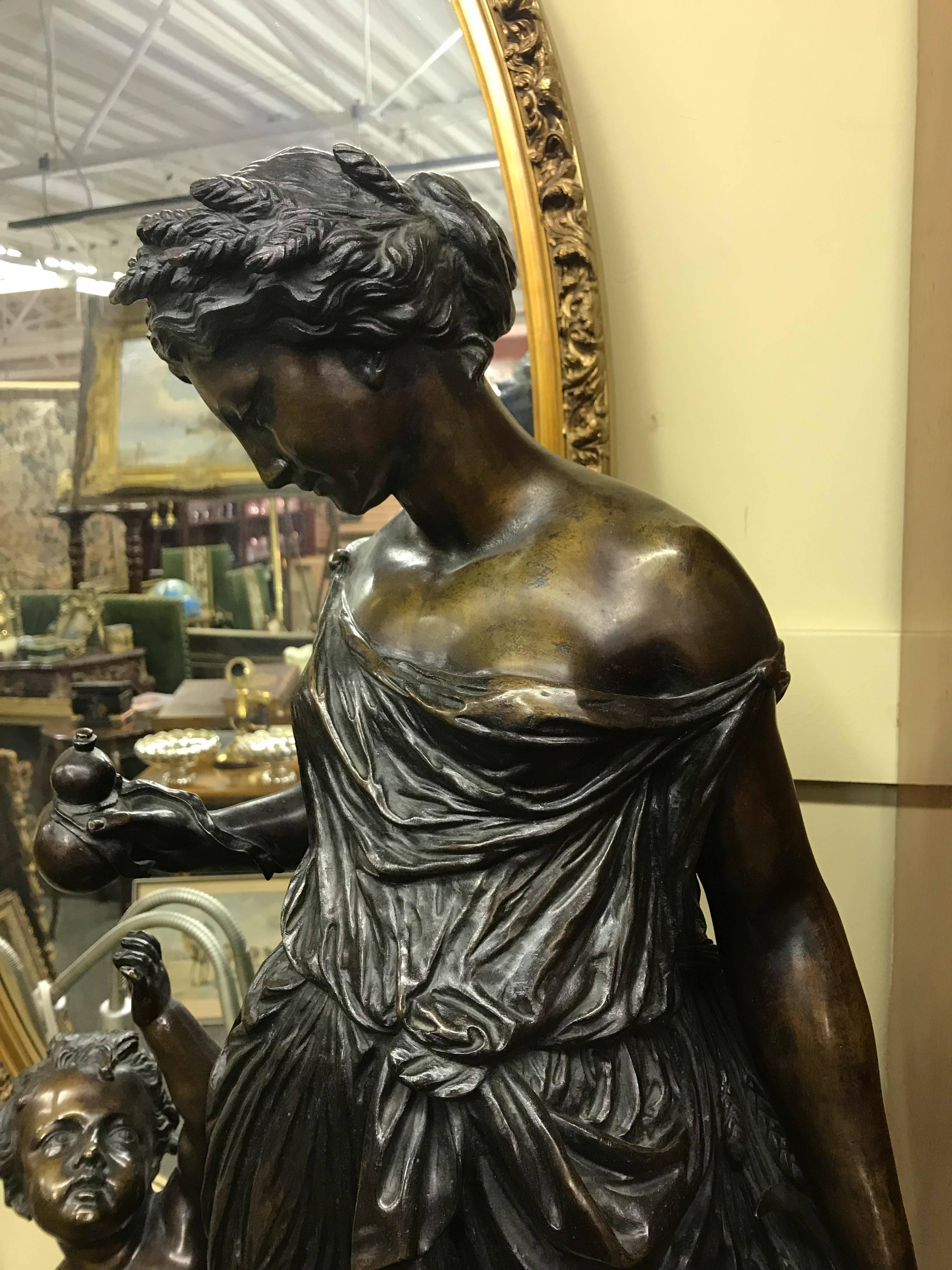 Bronze figure of Demeter, goddess of the harvest and agriculture, who presided over grains and the fertility of the earth.

Very good original condition.
