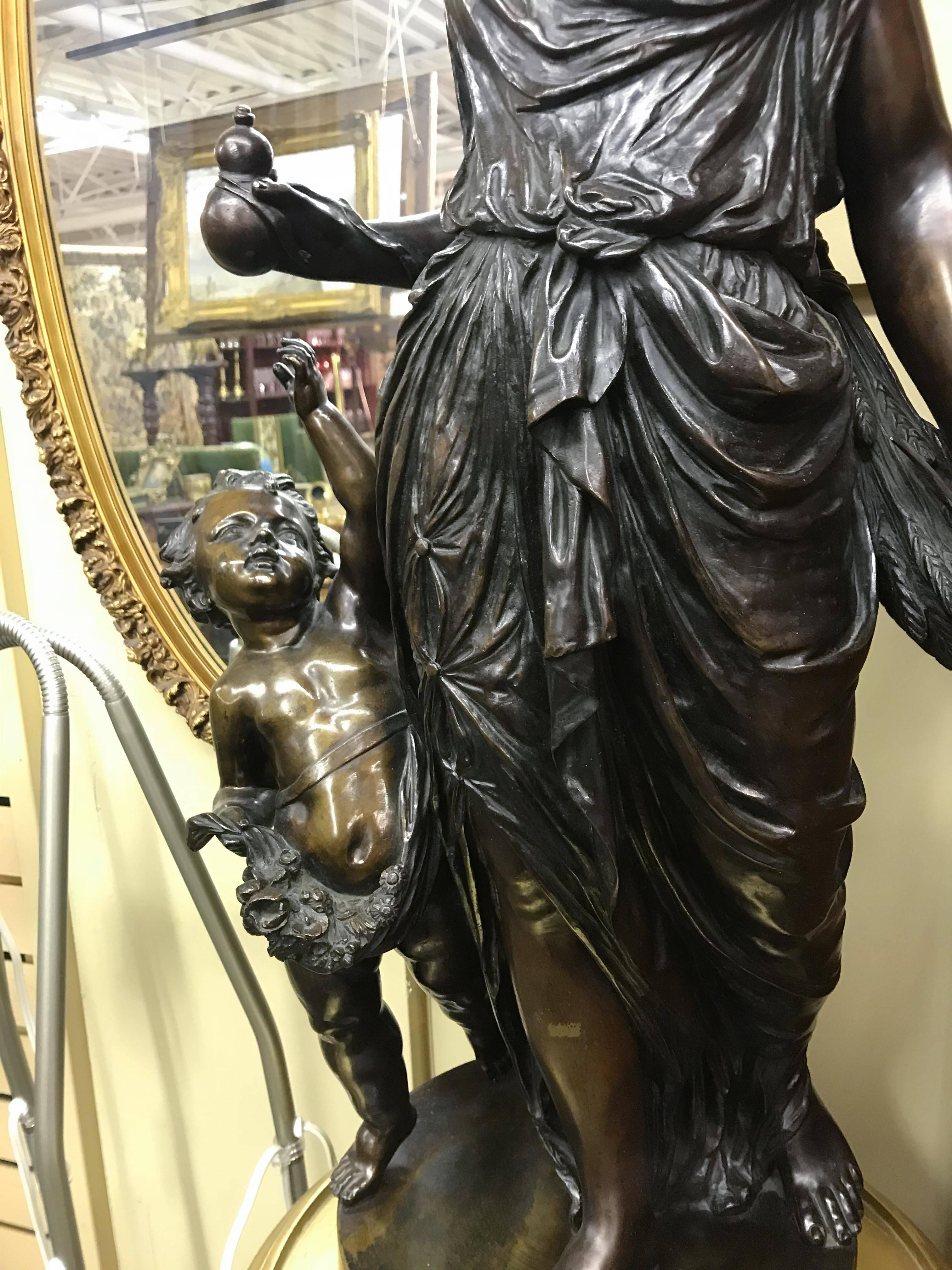 Bronze Figure of Demeter In Good Condition For Sale In Vancouver, BC