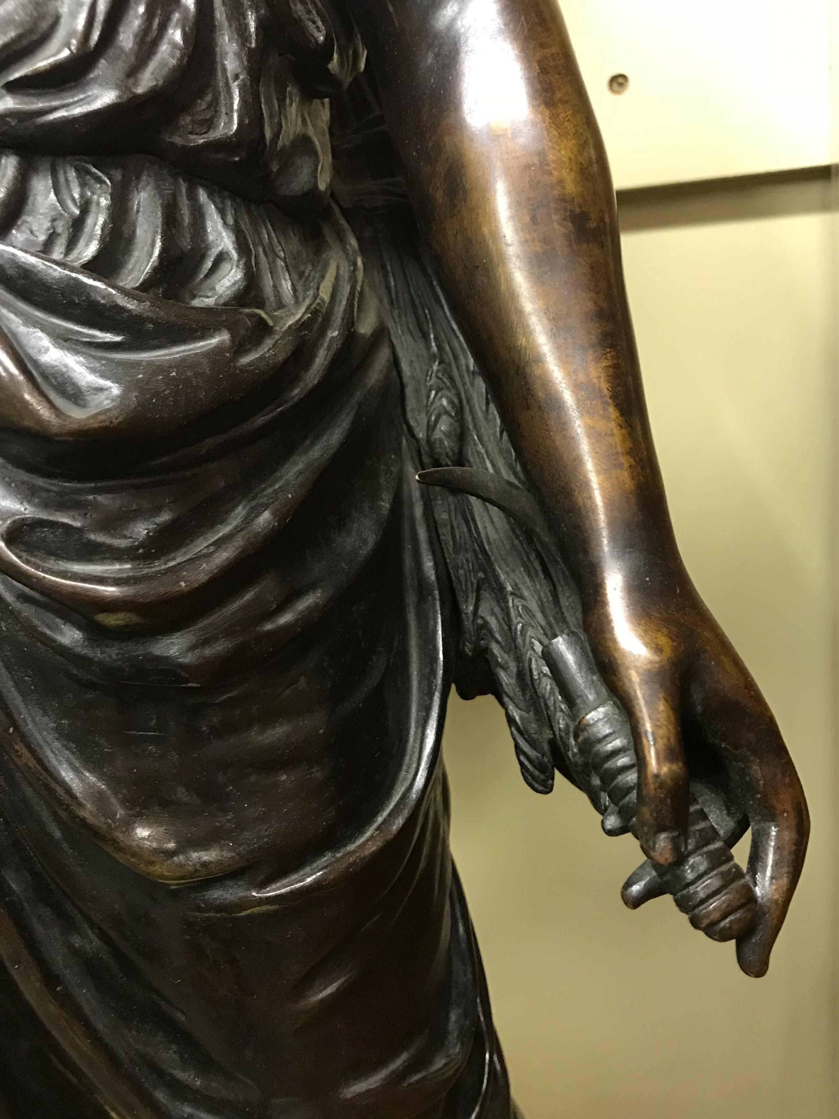 19th Century Bronze Figure of Demeter For Sale