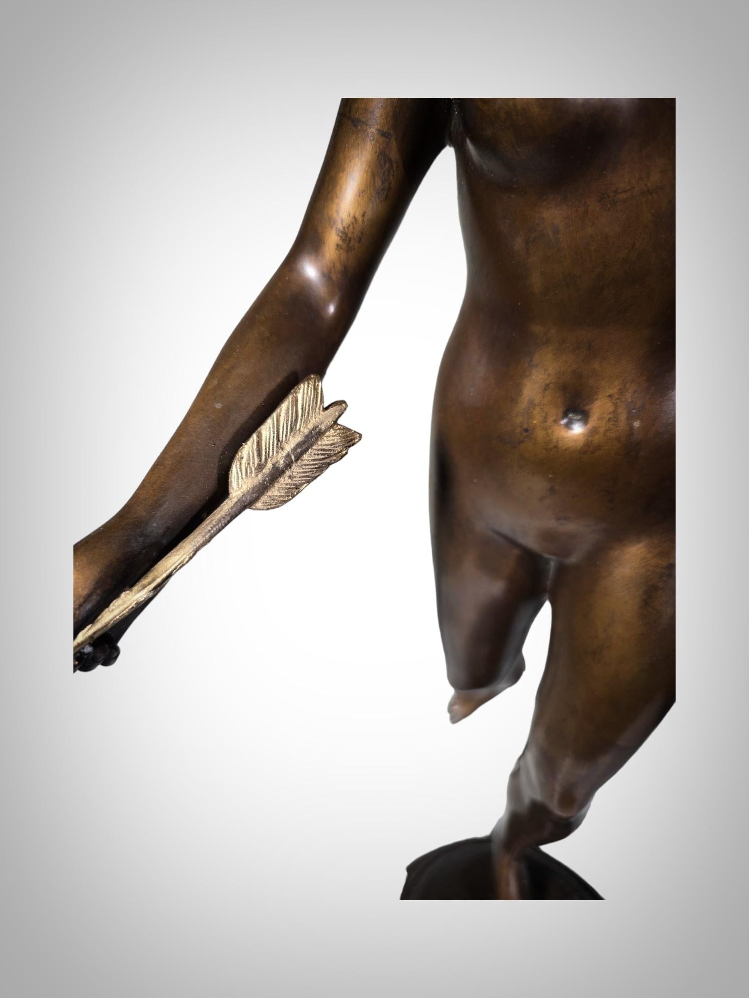 Bronze Figure of Diana the Huntress, after Houdon 65 CM For Sale 10