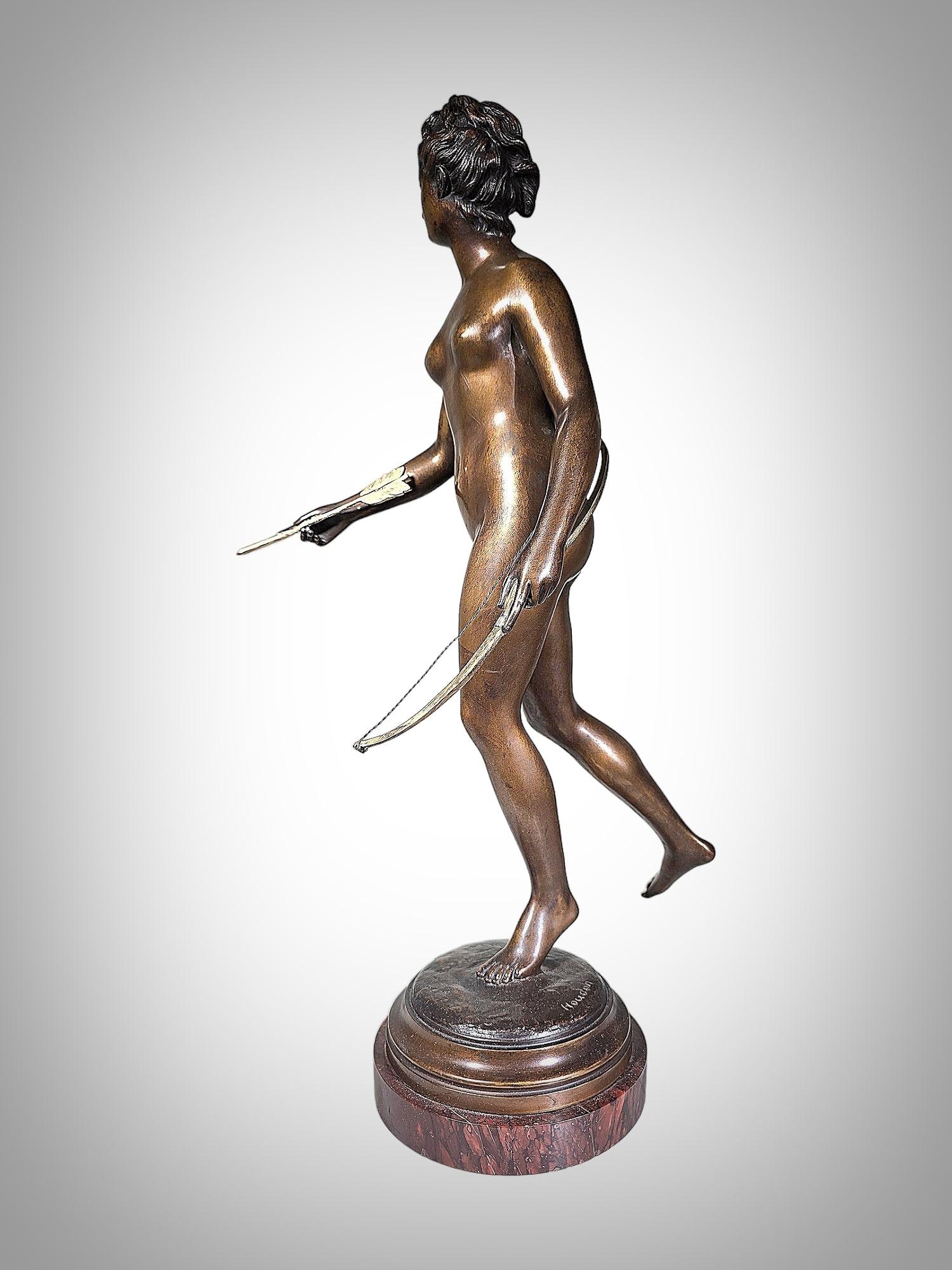 Bronze Figure of Diana the Huntress, after Houdon 65 CM For Sale 3