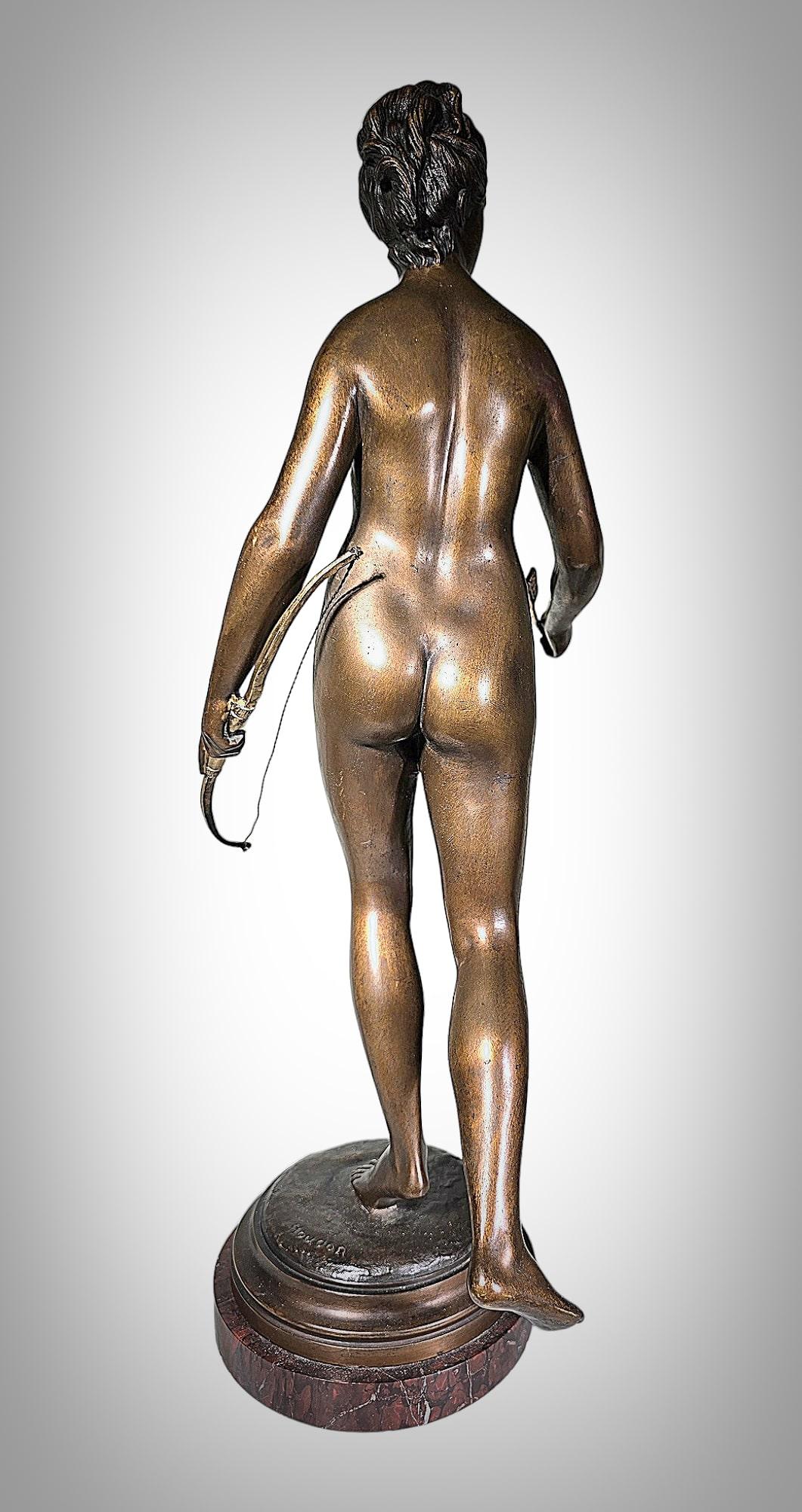 Bronze Figure of Diana the Huntress, after Houdon 65 CM For Sale 4
