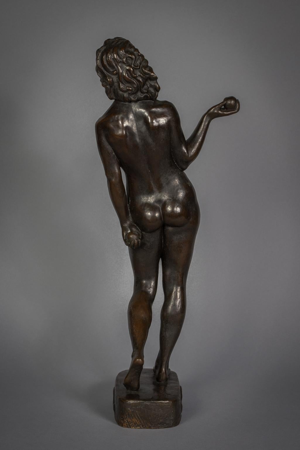 Bronze Figure of Eve by Roussana Soskice, circa 1920 In Good Condition For Sale In New York, NY