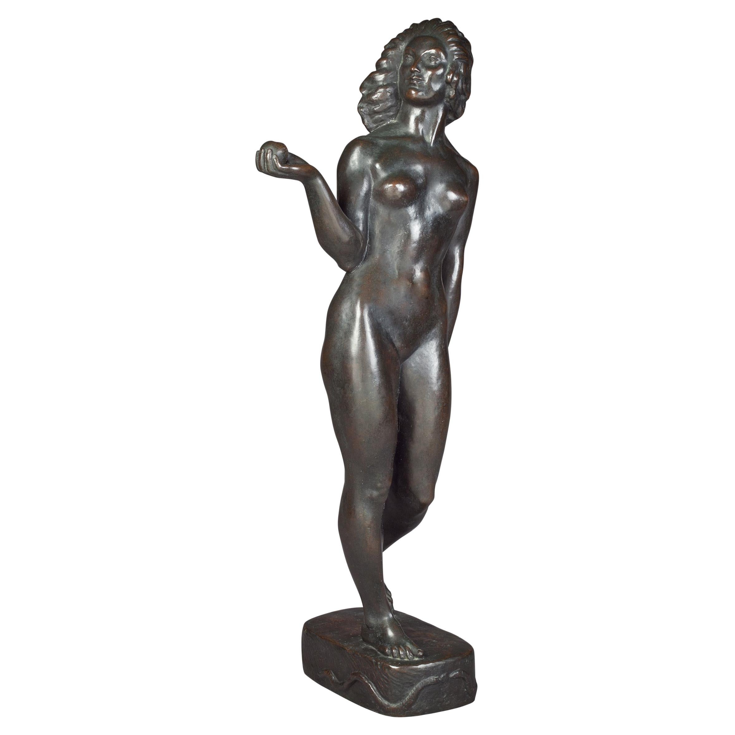 Bronze Figure of Eve by Roussana Soskice, circa 1920 For Sale