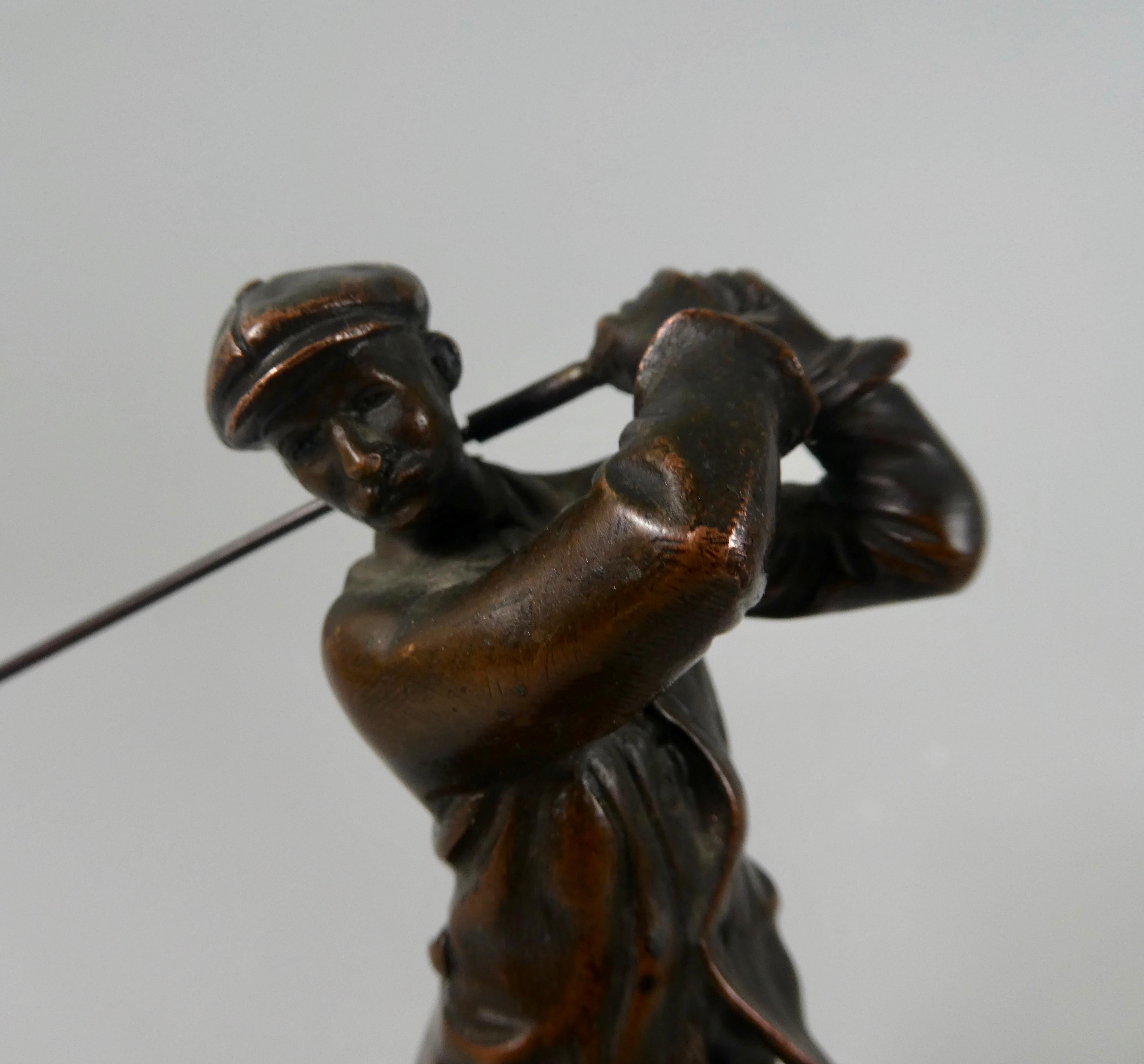Sporting Art Bronze figure of Harry Vardon, by Hal Ludlow, circa 1920