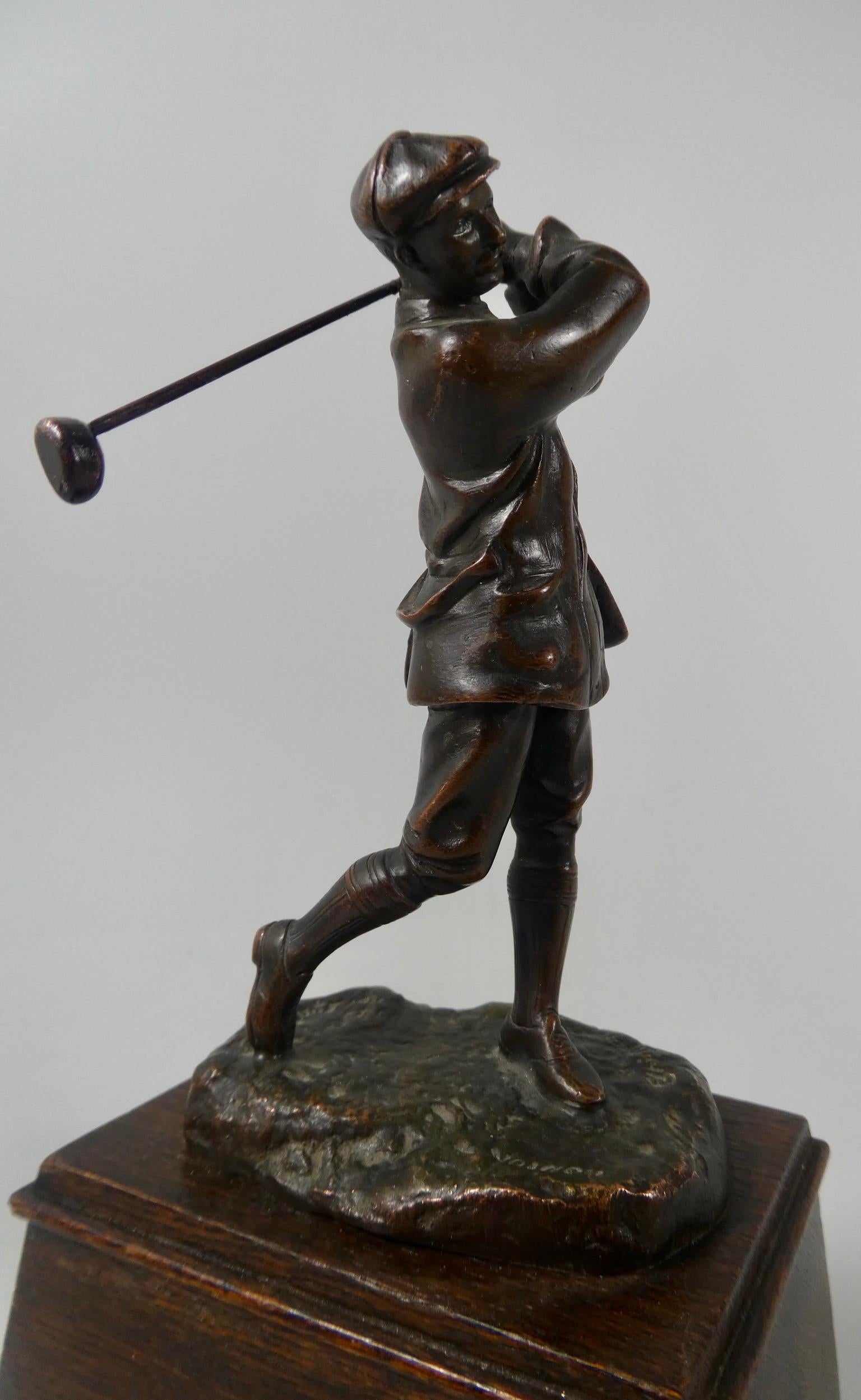 Cast Bronze figure of Harry Vardon, by Hal Ludlow, circa 1920