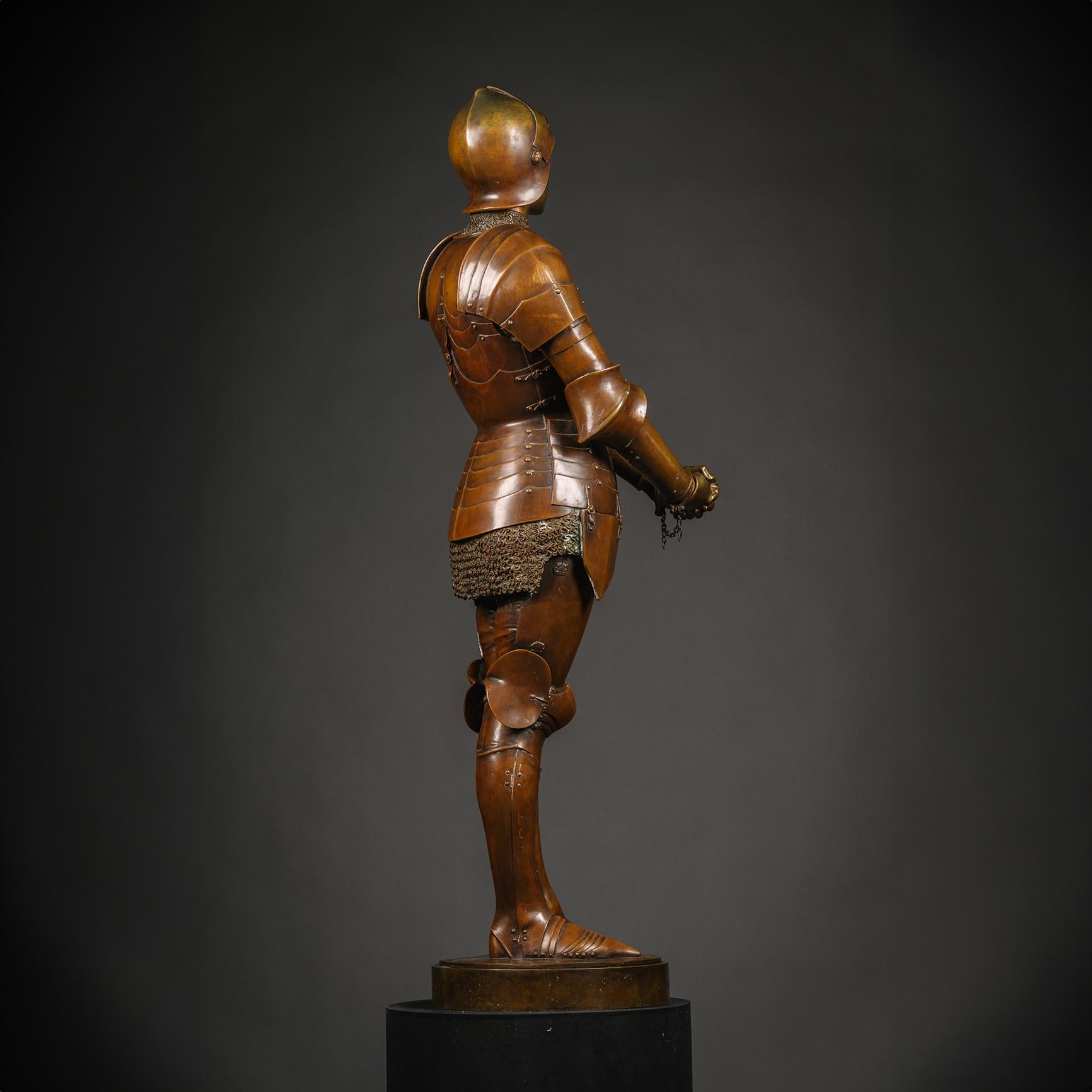 Bronze Figure of Jeanne d'Arc  From The Model By  Louis Ernest Barrias In Good Condition For Sale In Brighton, West Sussex