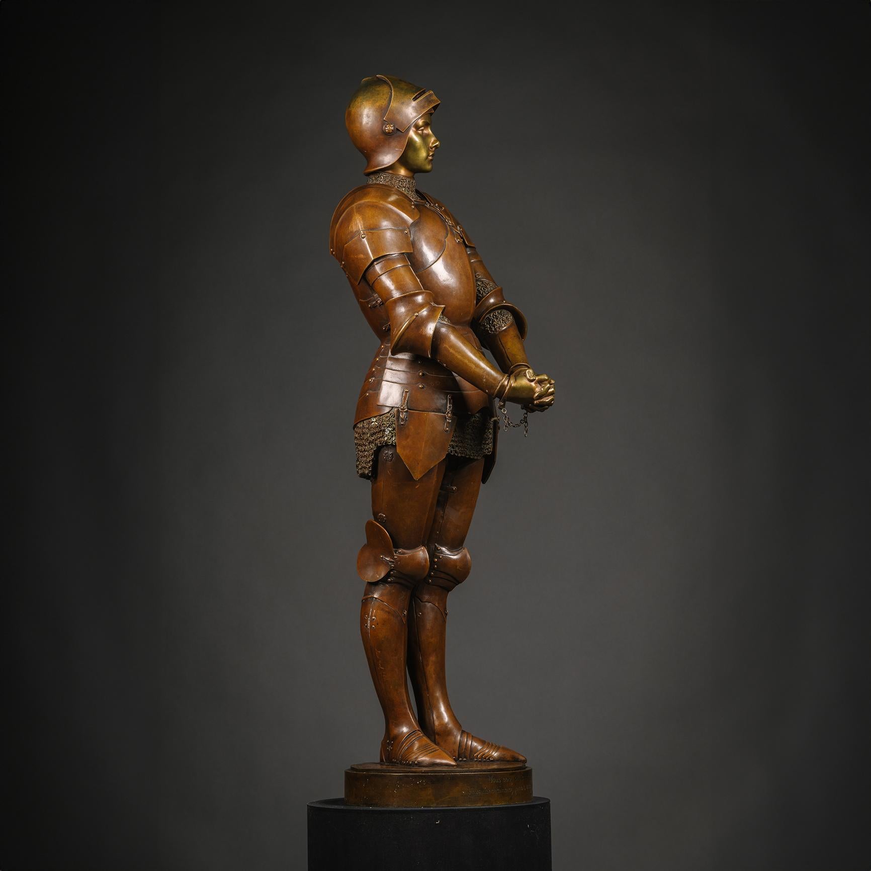 19th Century Bronze Figure of Jeanne d'Arc  From The Model By  Louis Ernest Barrias For Sale