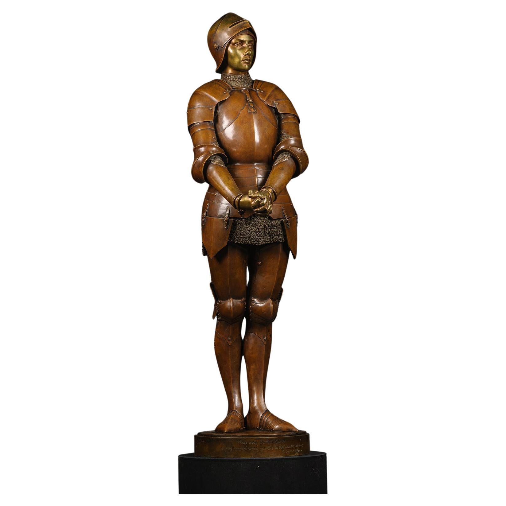 Bronzefigur der Jeanne d'Arc aus Bronze  Aus dem Modell von  Louis Ernest Barrias