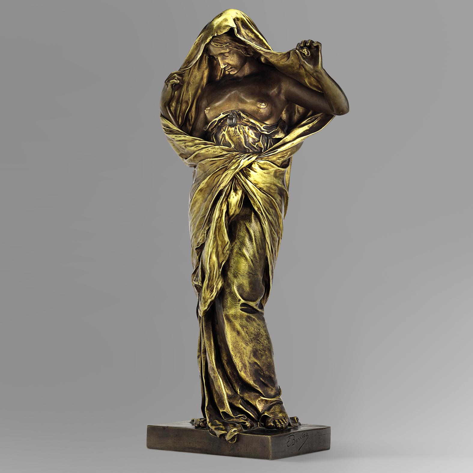 Bronze figure of 'La Nature se dévoilant devant la Science' by Louis-Ernest Barrias.

Inscribed 'E. Barrias' and with Susse Frères foundry cachet and further Susse inscription. 

This alluring bronze figure is a finely cast example of Barrias's