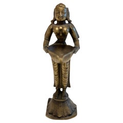 Bronze figure of Lakshmi holding a Lamp, India, 18th Century