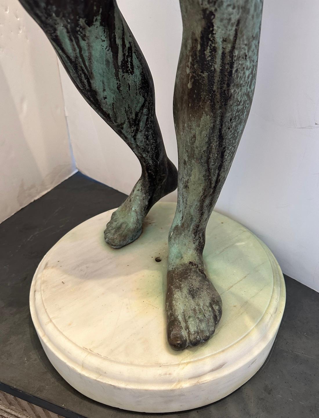 Cast Bronze Figure of  Male Youth For Sale