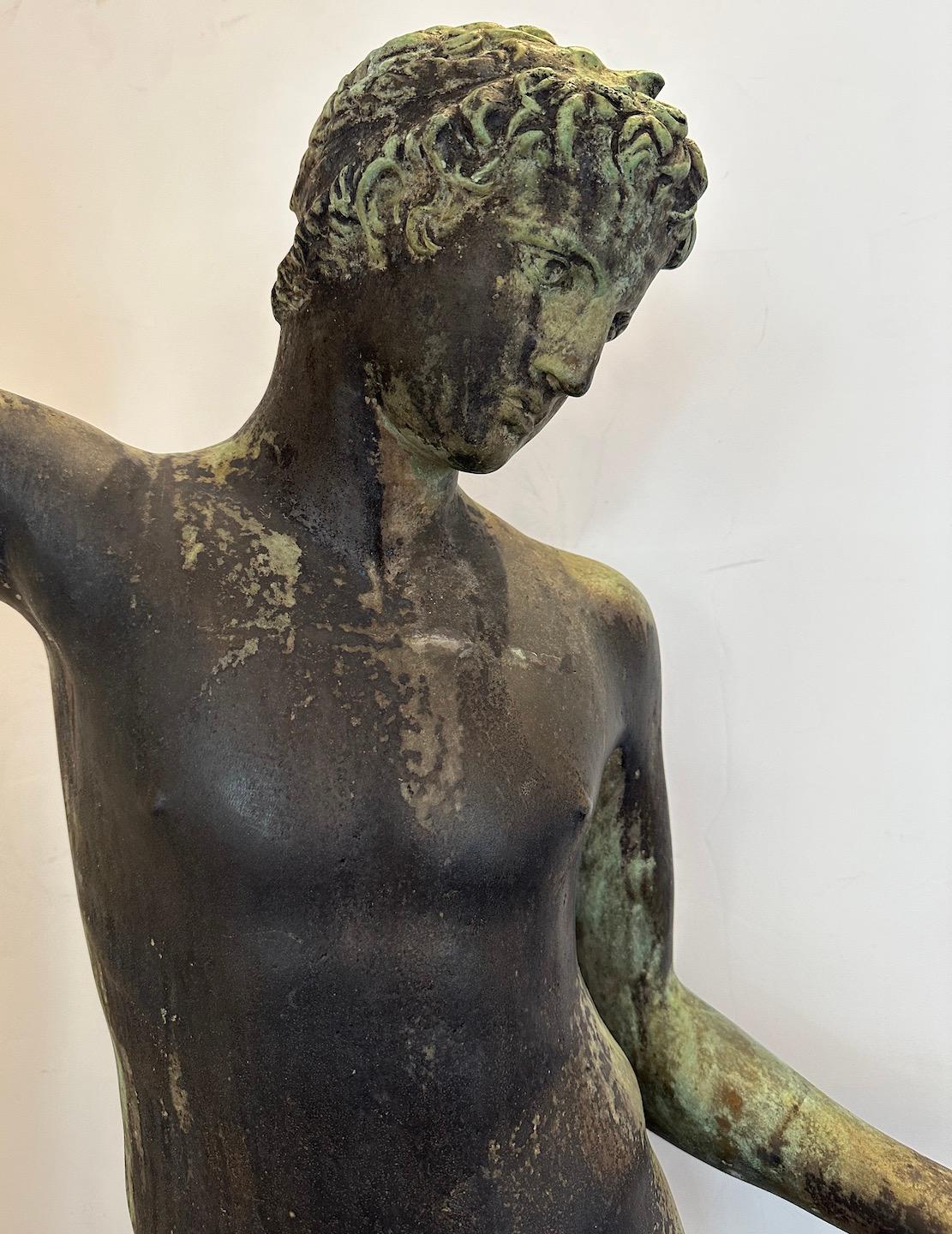 Bronze Figure of  Male Youth In Good Condition For Sale In Newport Beach, CA
