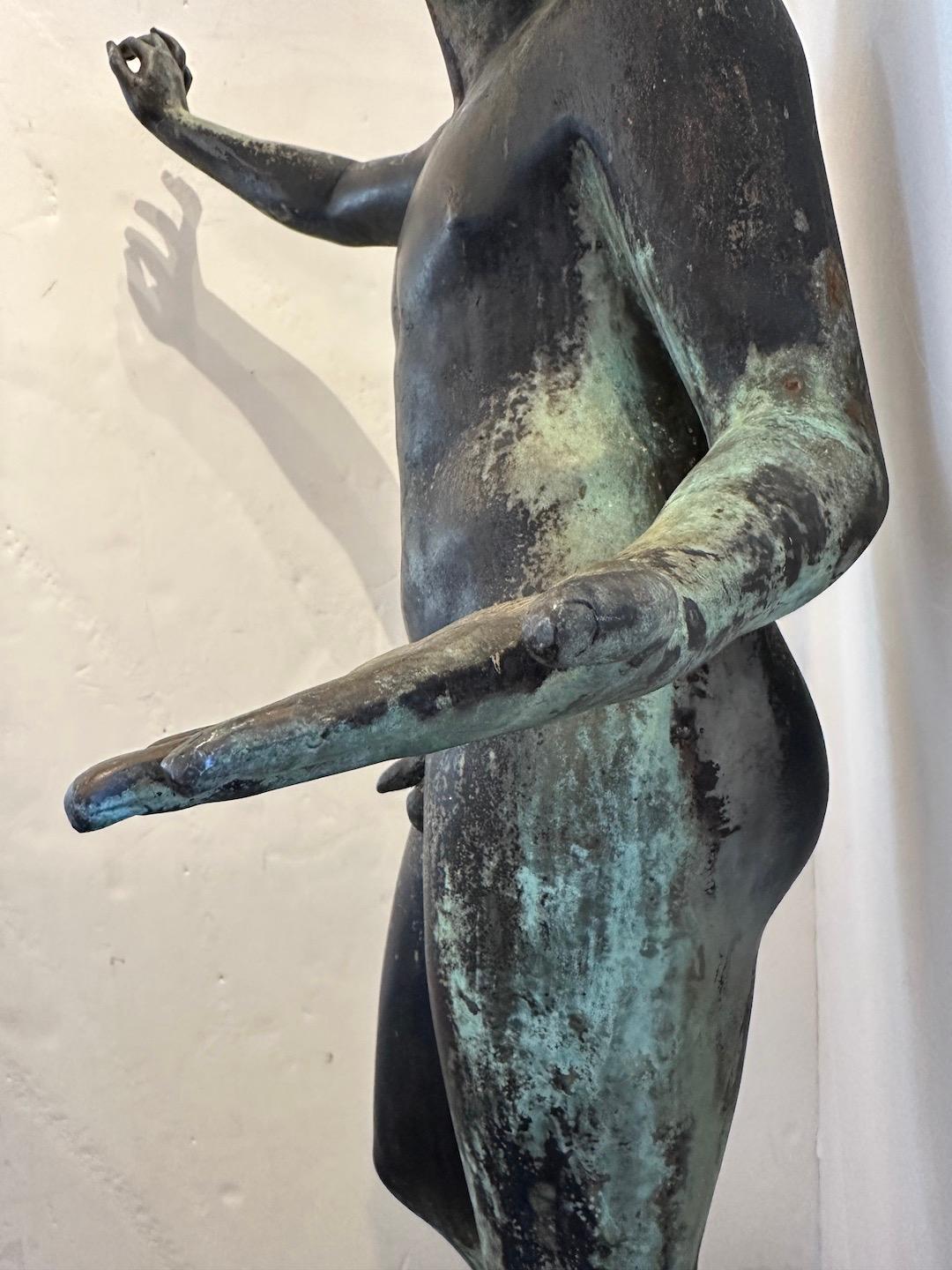 20th Century Bronze Figure of  Male Youth For Sale