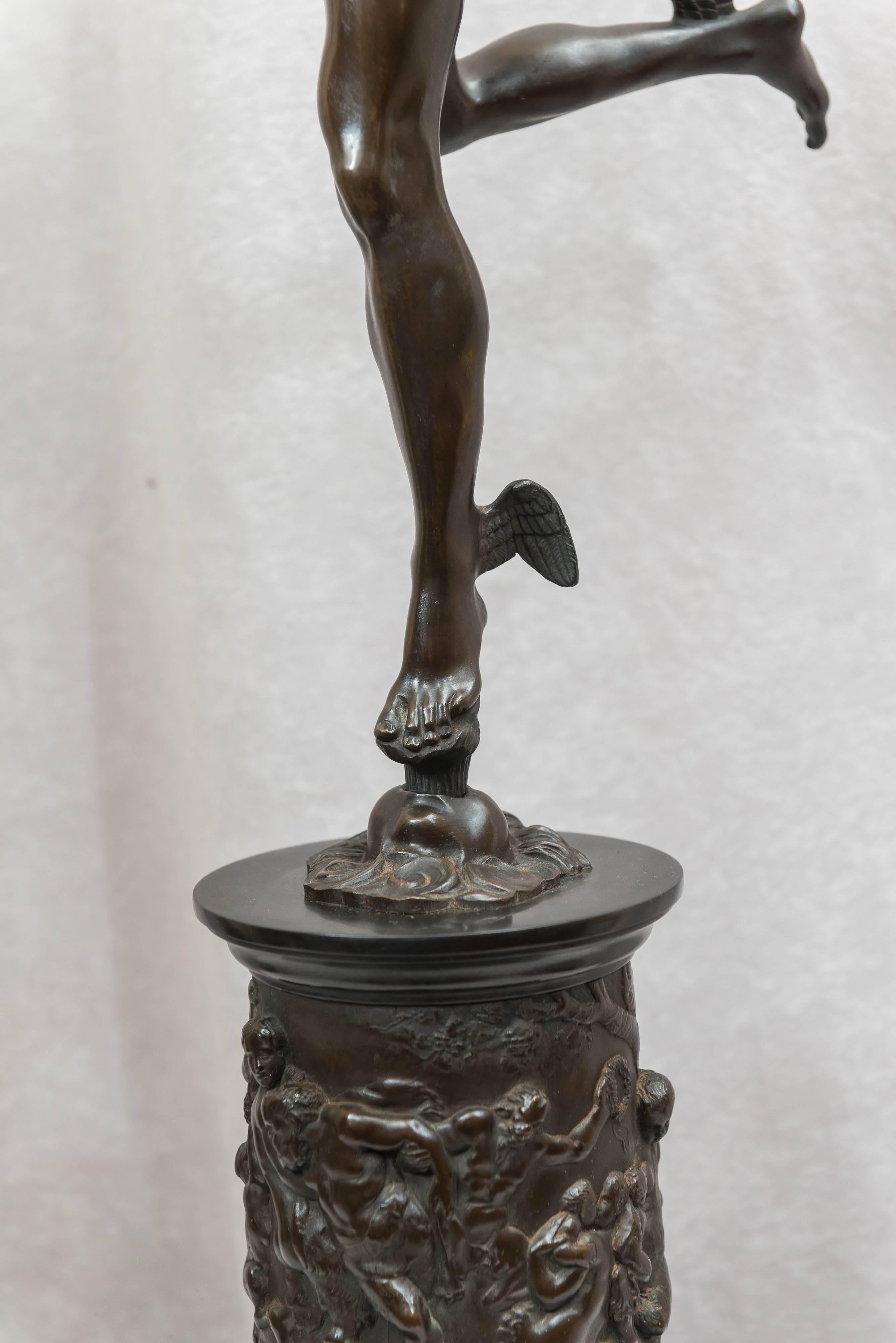 Italian Bronze Figure of Mercury by Giambologna, Souvenir of the Grand Tour