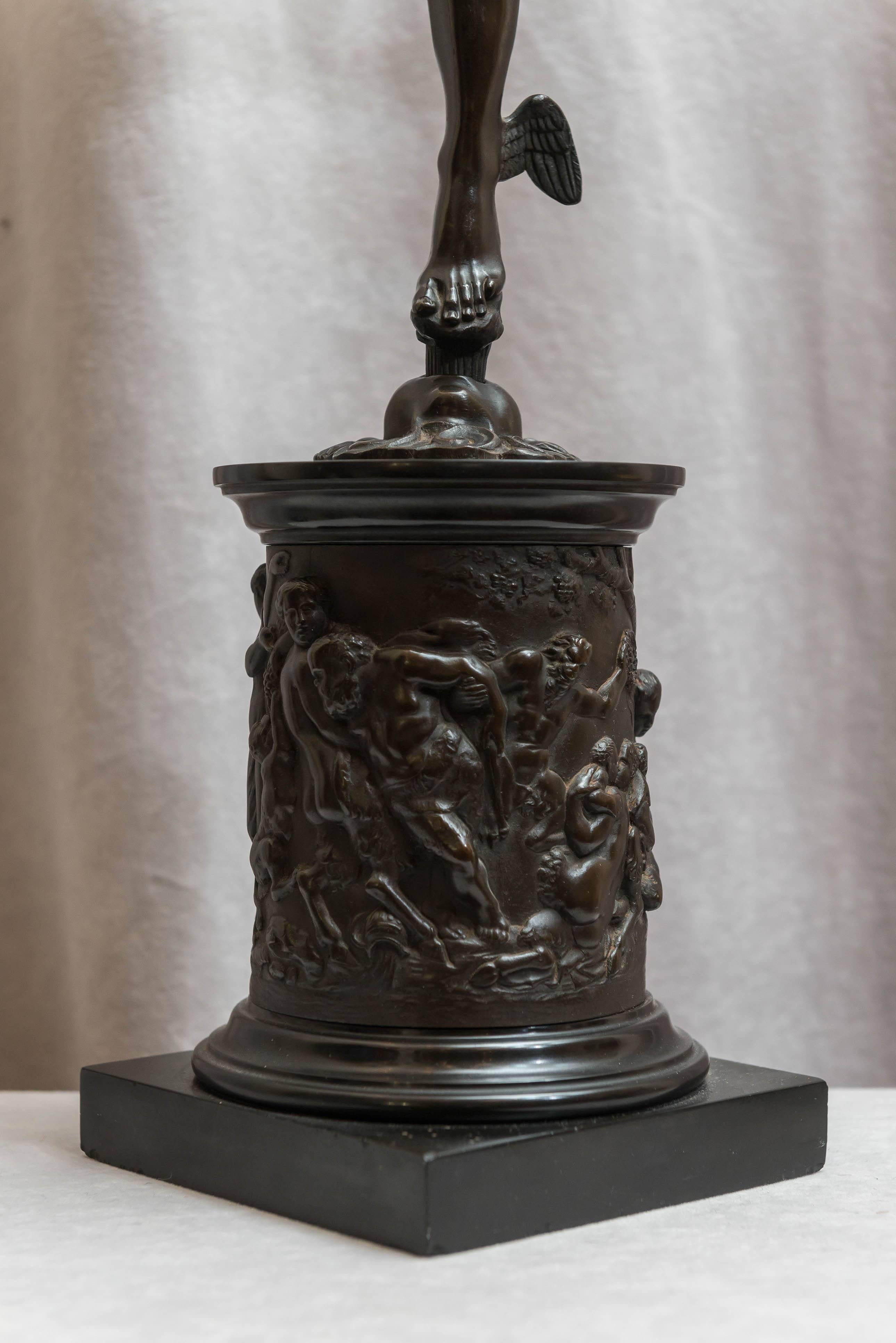 Hand-Crafted Bronze Figure of Mercury by Giambologna, Souvenir of the Grand Tour