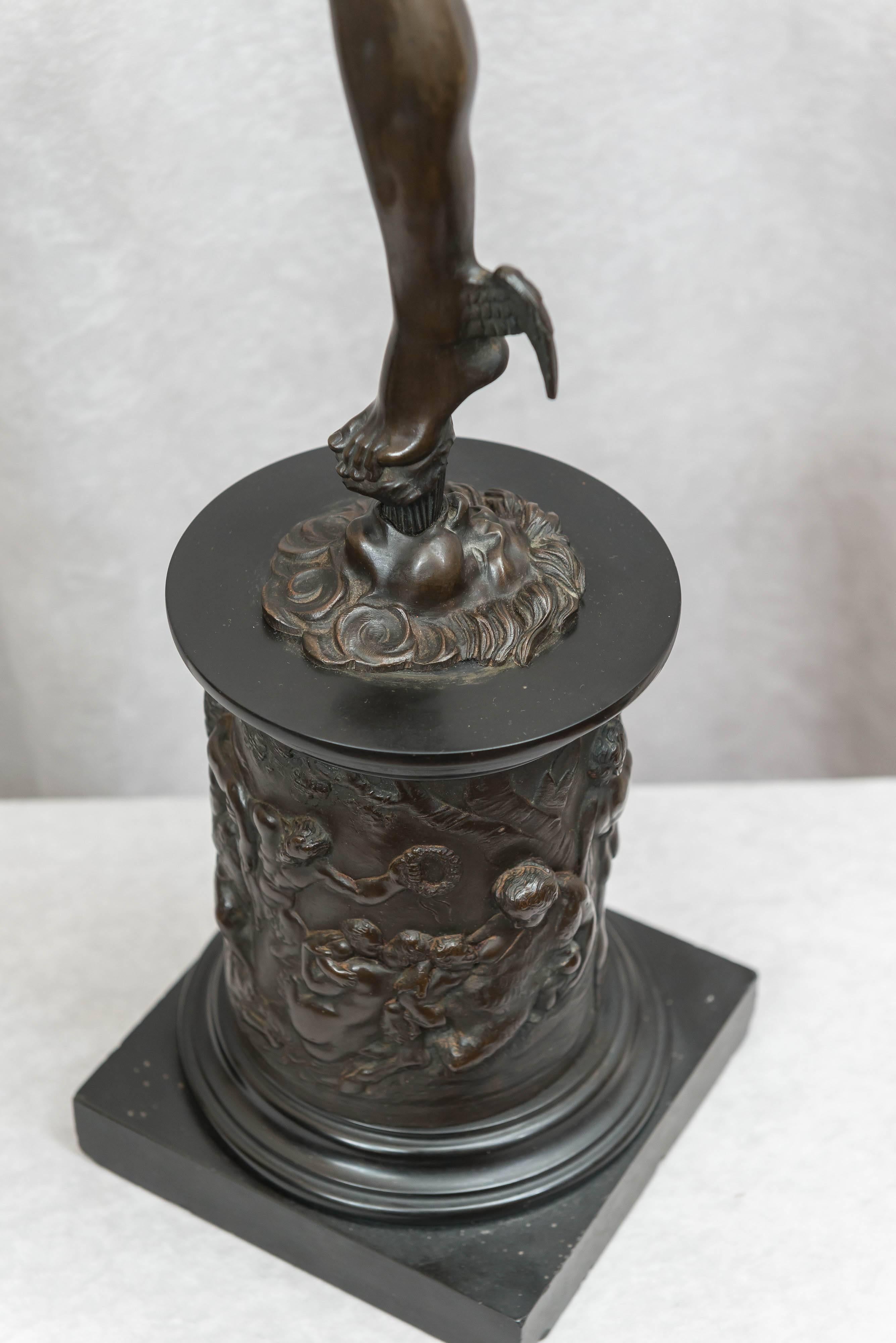 Late 19th Century Bronze Figure of Mercury by Giambologna, Souvenir of the Grand Tour