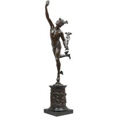 Antique Bronze Figure of Mercury by Giambologna, Souvenir of the Grand Tour