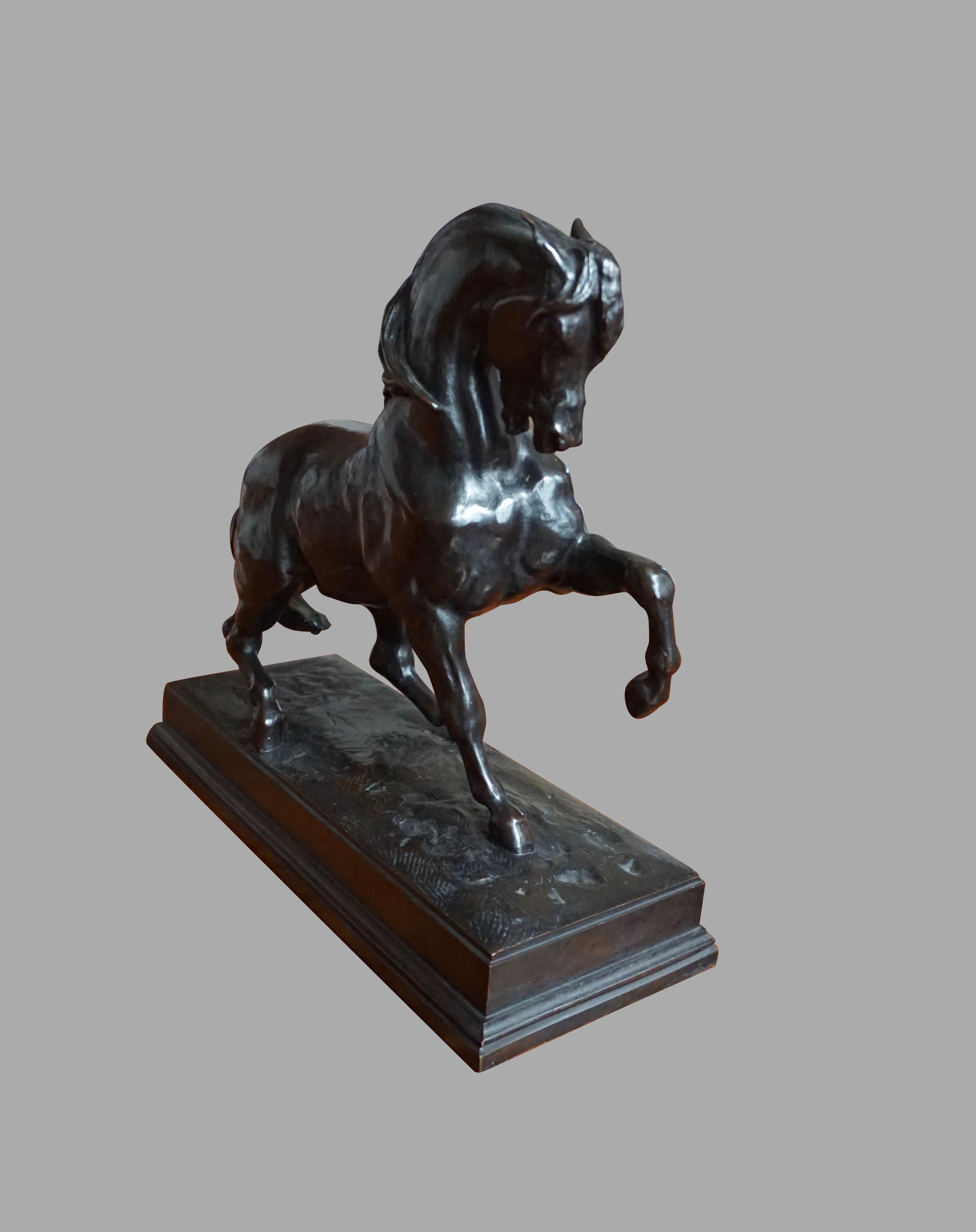 Classical Roman Bronze Figure of Turkish Horse No. 2 after Barye, Barbedienne Foundry