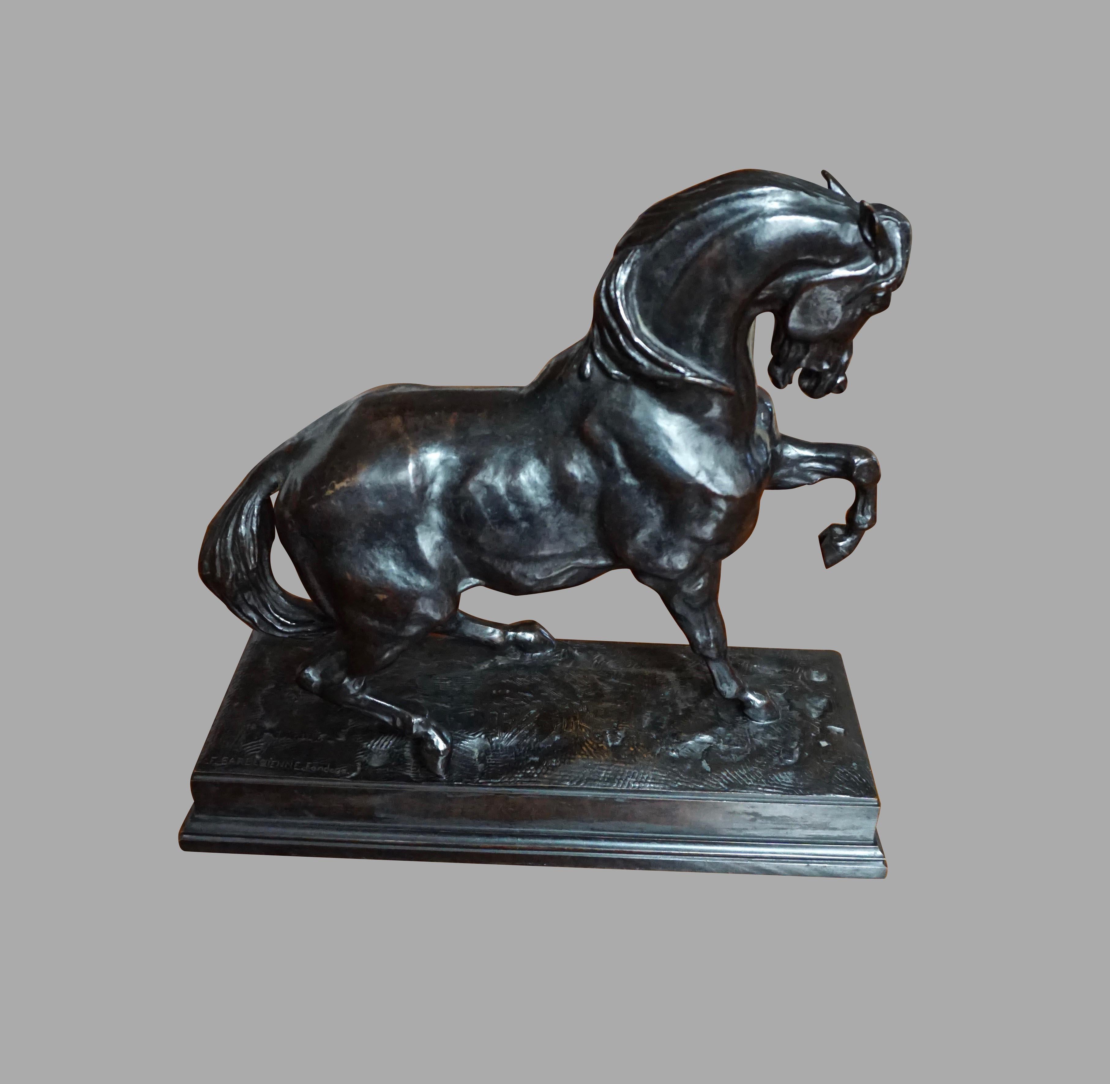 French Bronze Figure of Turkish Horse No. 2 after Barye, Barbedienne Foundry