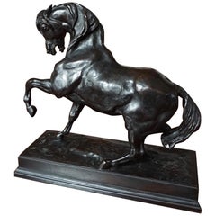 Bronze Figure of Turkish Horse No. 2 after Barye, Barbedienne Foundry
