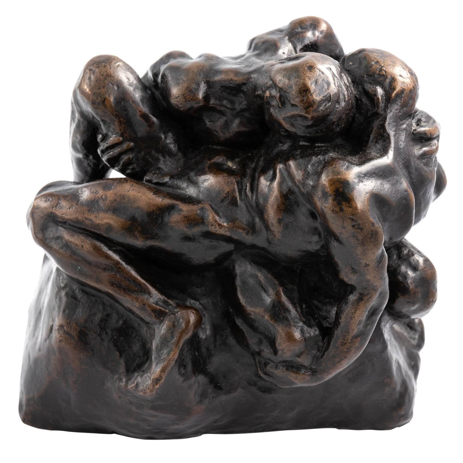 Bronze Figure of "Wrestlers" by Glyn Philpot For Sale
