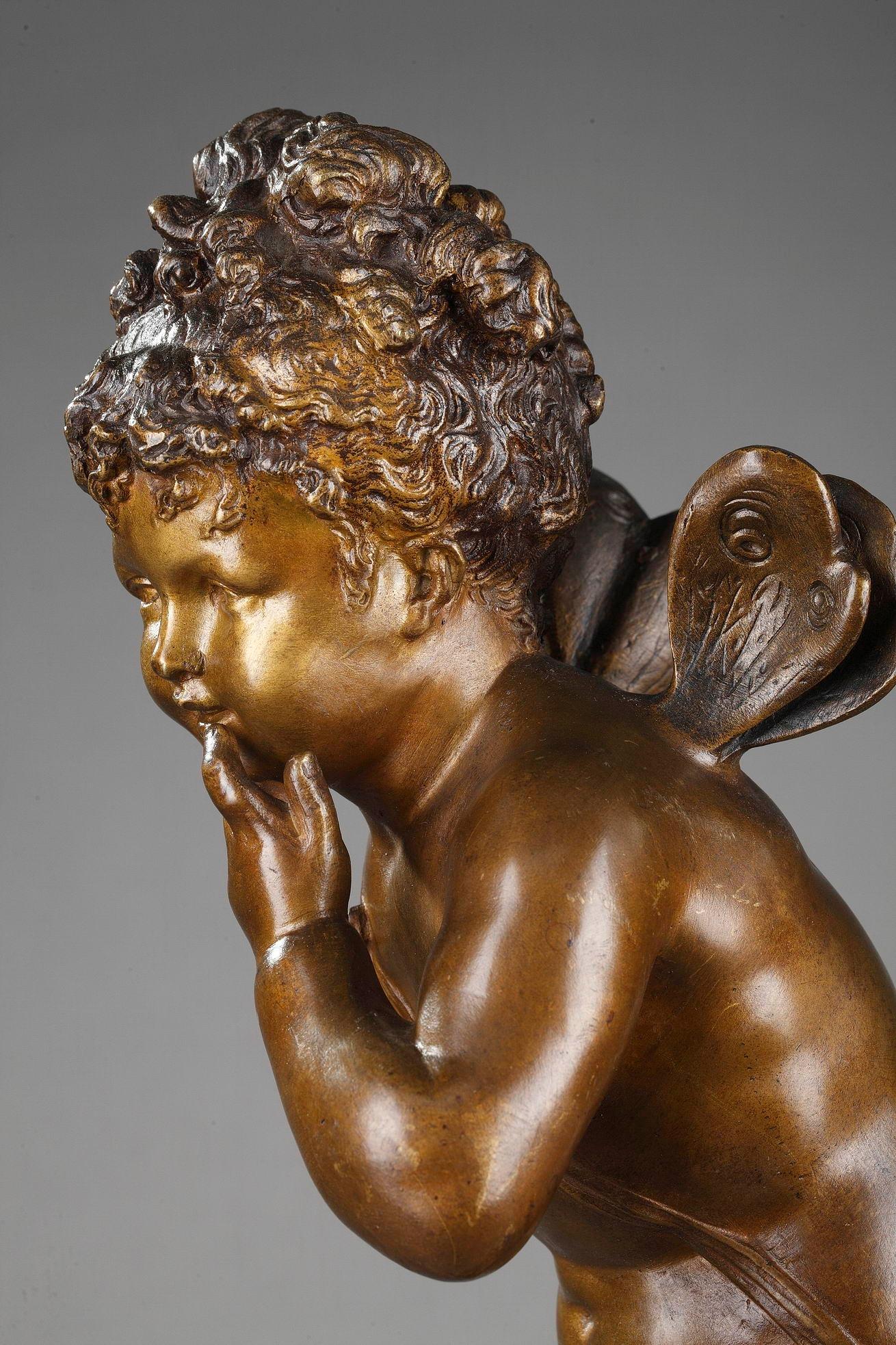 Bronzefigur einer jungen Psyche aus Bronze von Paul Duboy im Angebot 4