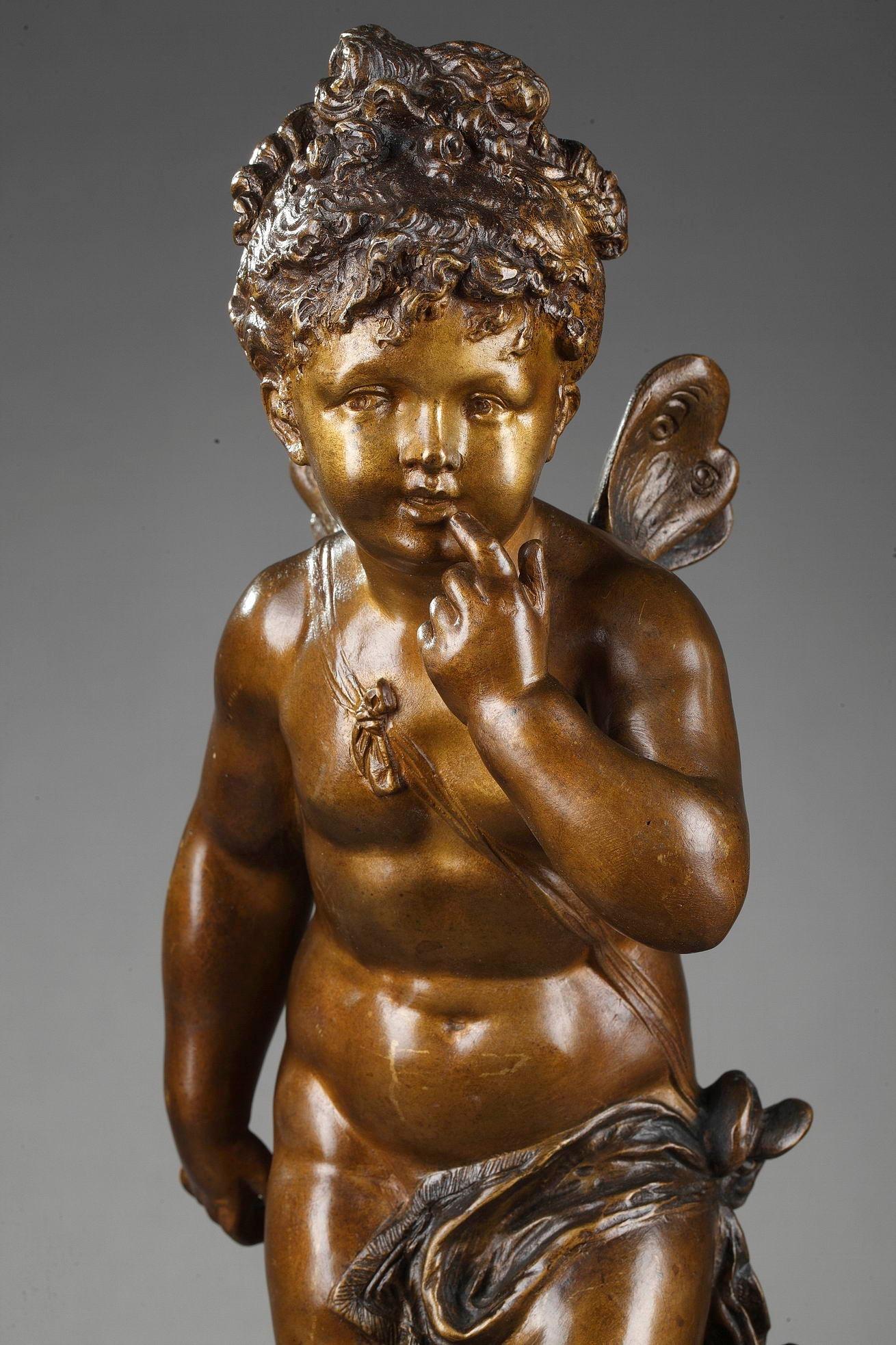 Bronzefigur einer jungen Psyche aus Bronze von Paul Duboy im Angebot 7