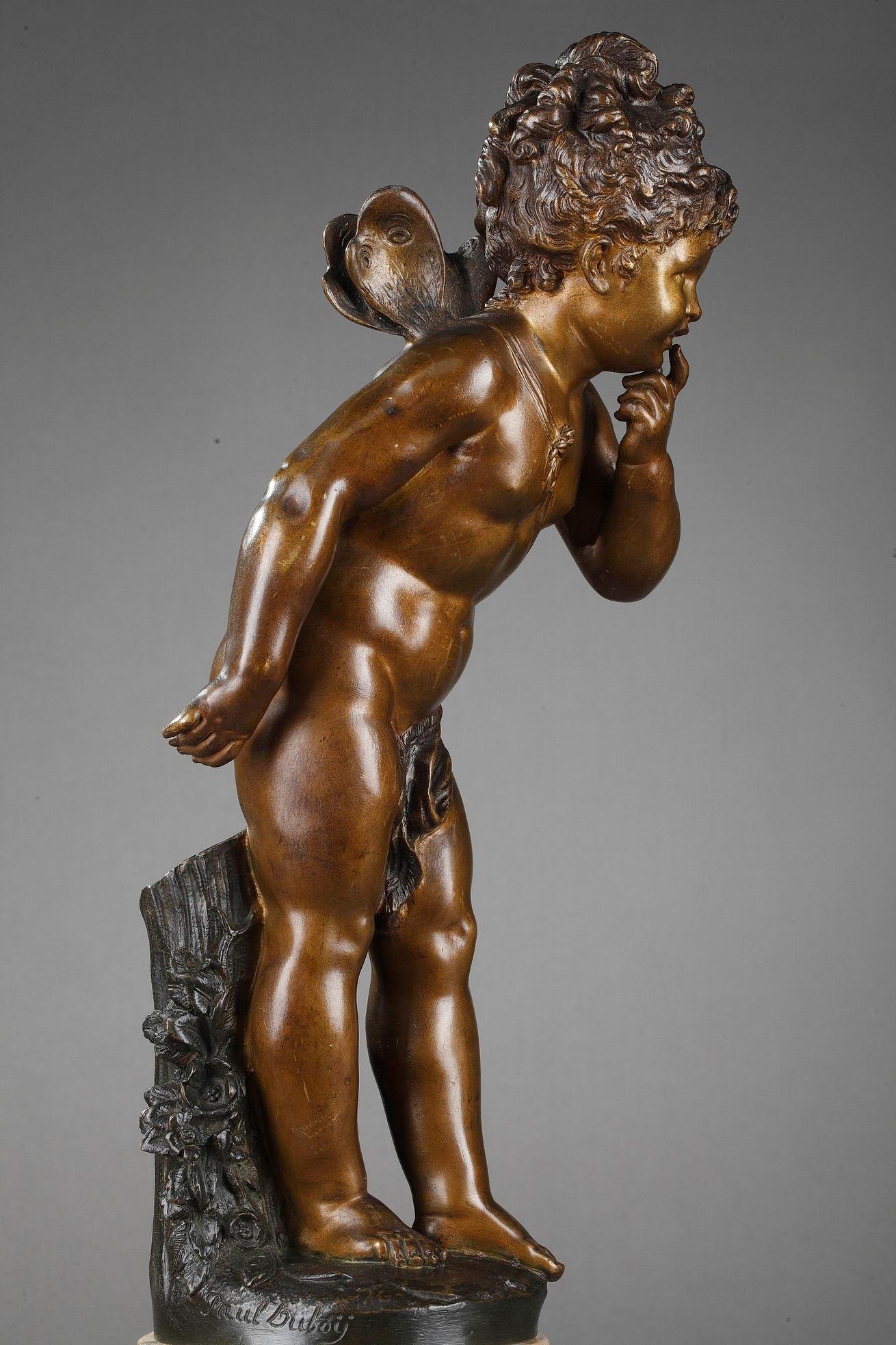 Bronzefigur einer jungen Psyche aus Bronze von Paul Duboy (Französisch) im Angebot