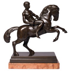 Bronze Figure on Horseback after the Antiques, Italy, Late 19th Century
