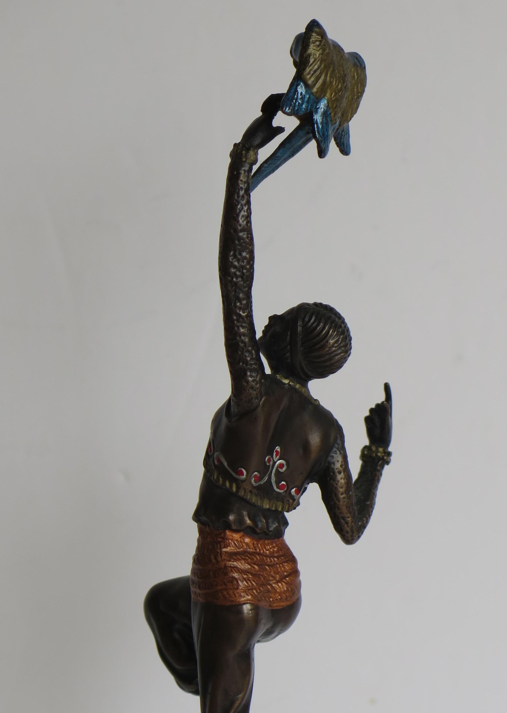 Figurilla de bronce Escultura de o según Paul Philippe La Danseur Perroquet, ca1920 en venta 6