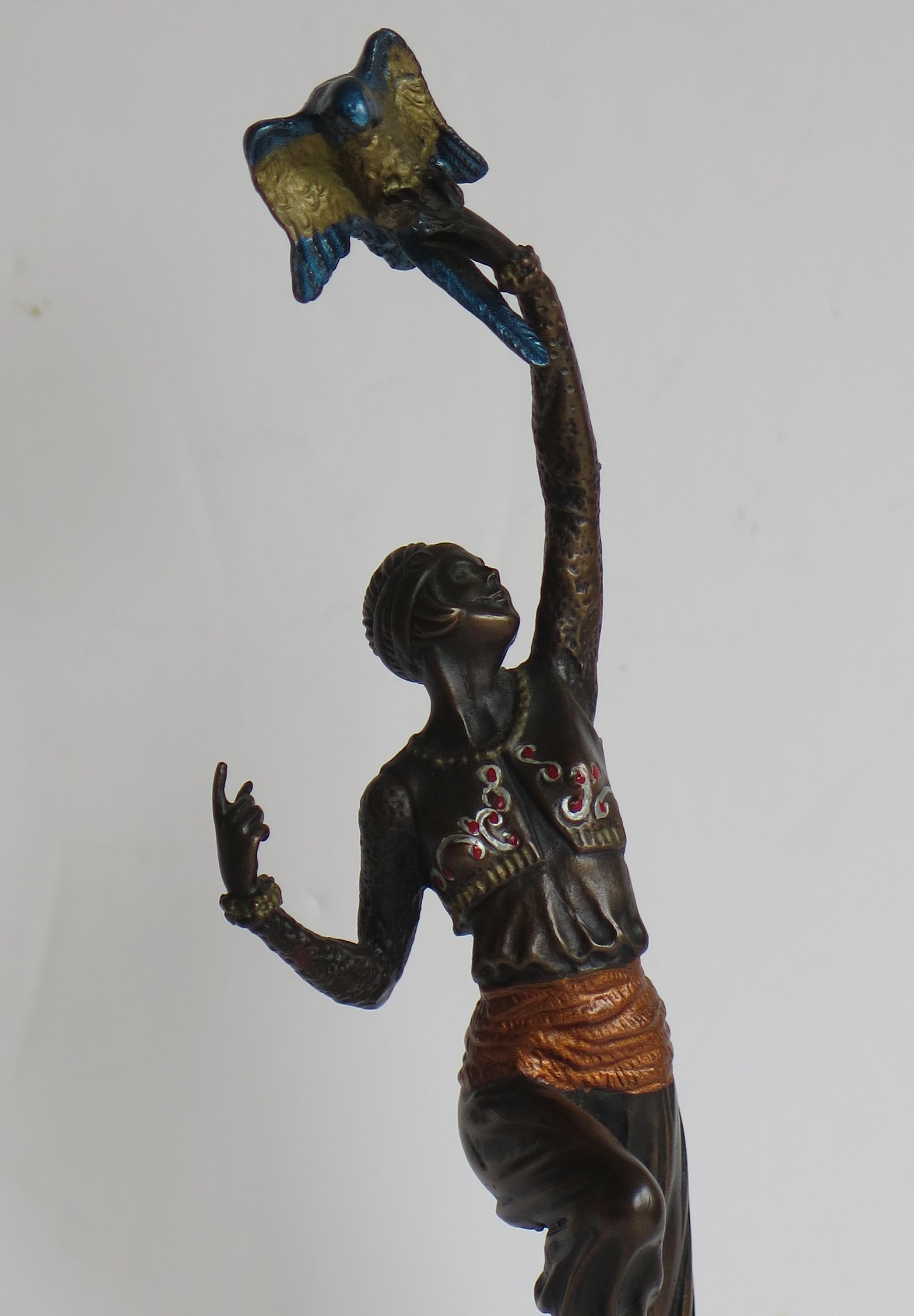 Figurilla de bronce Escultura de o según Paul Philippe La Danseur Perroquet, ca1920 en venta 8