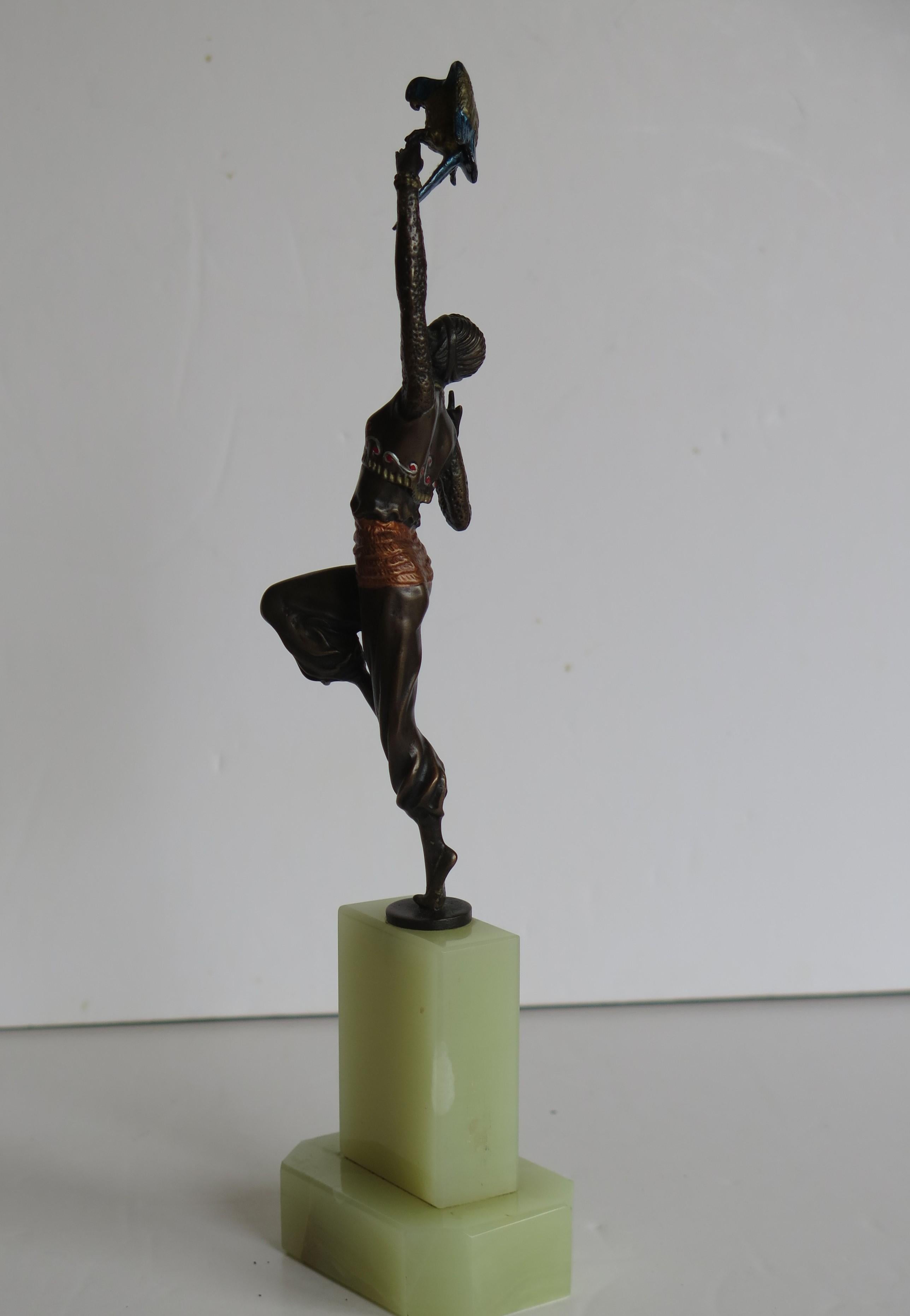 Figurilla de bronce Escultura de o según Paul Philippe La Danseur Perroquet, ca1920 en venta 9