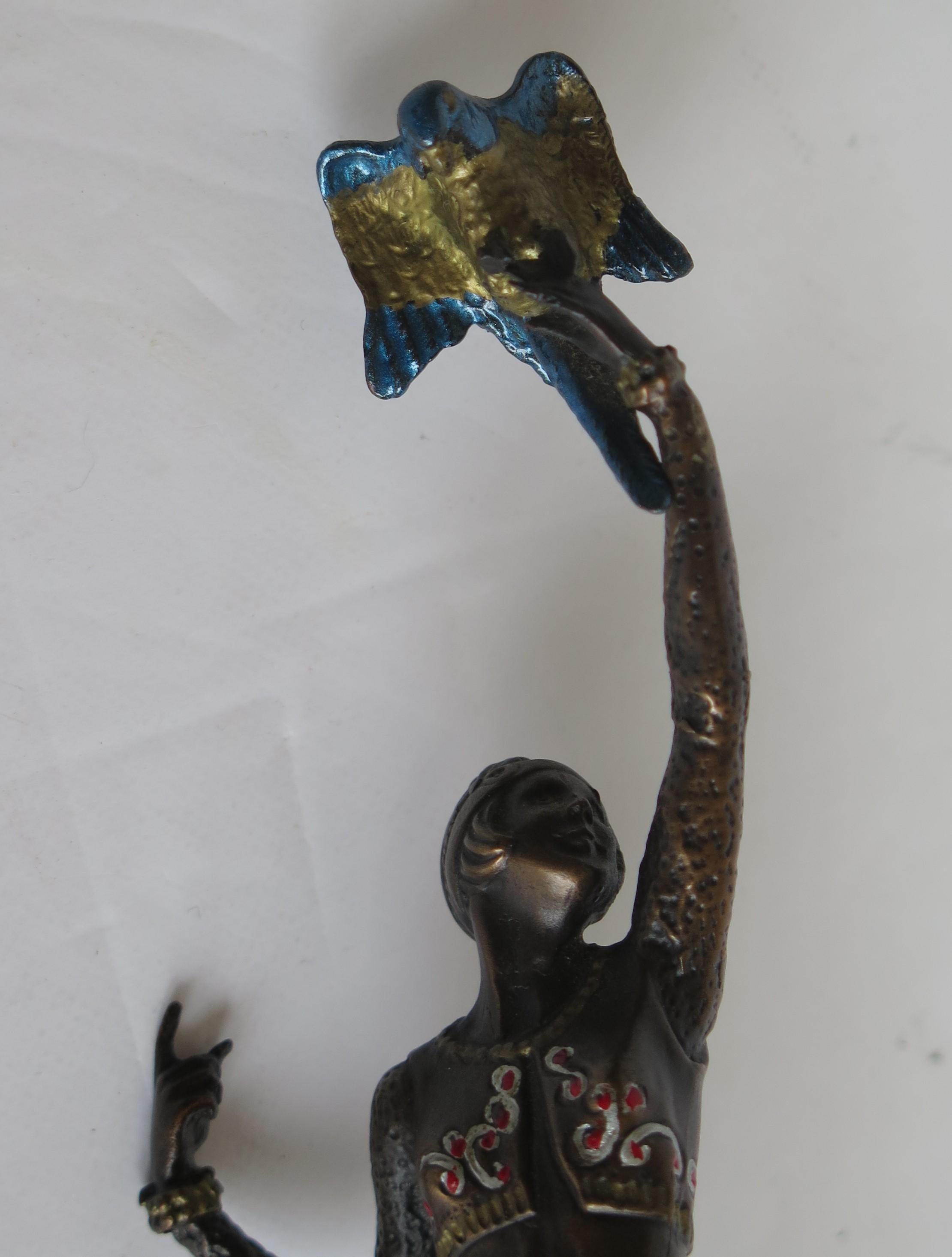 Figurilla de bronce Escultura de o según Paul Philippe La Danseur Perroquet, ca1920 Art Decó en venta