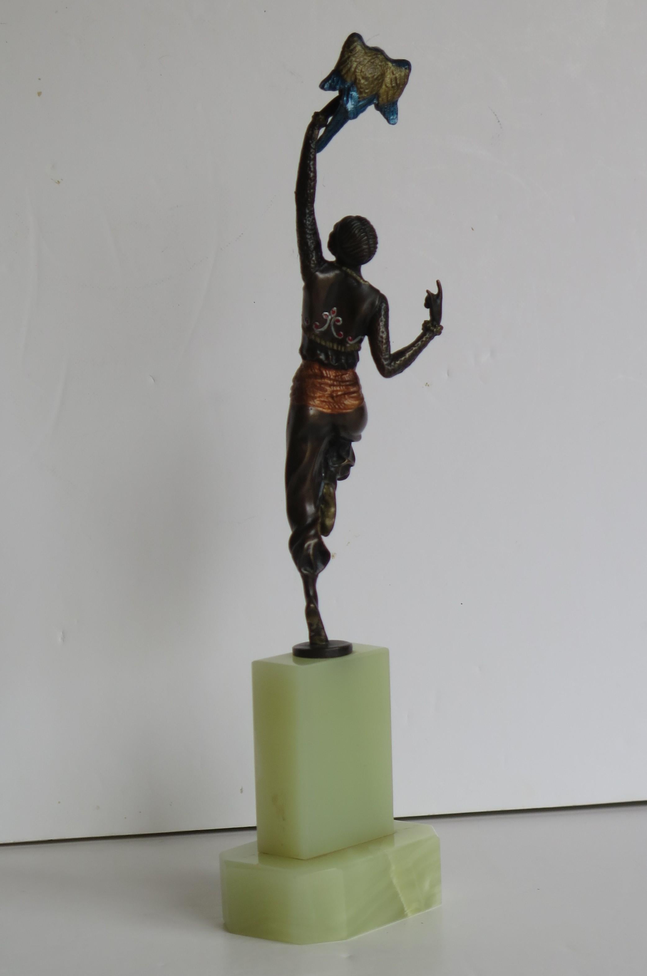 Hand-Crafted Bronze Figurine Sculpture by or after Paul Philippe La Danseur Perroquet, Ca1920 For Sale