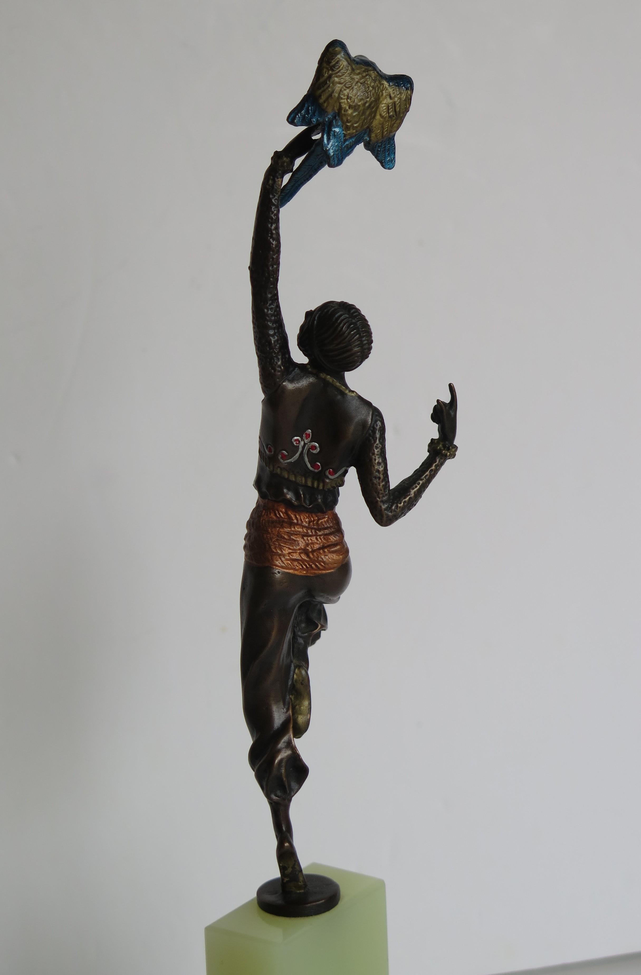 Hand-Crafted Bronze Figurine Sculpture by or after Paul Philippe La Danseur Perroquet, Ca1920 For Sale