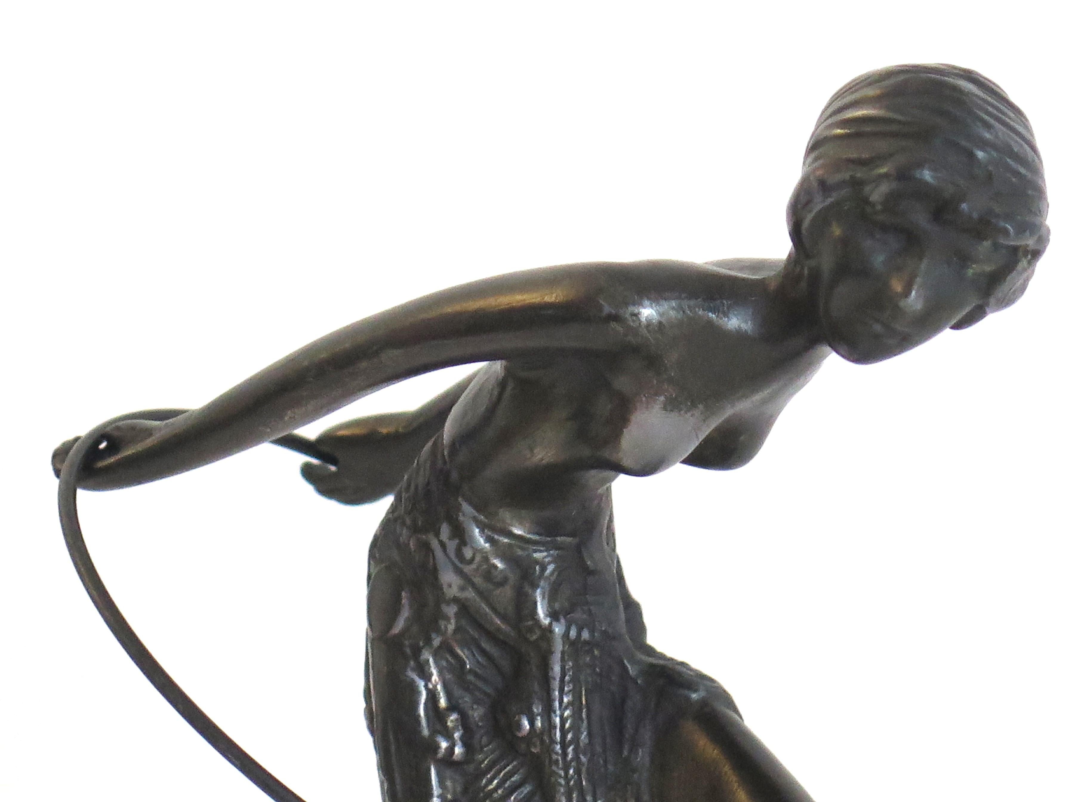 Bronze Figurine Sculpture Hoop Dancer After D H Chiparus, Art Deco Circa 1920s For Sale 3