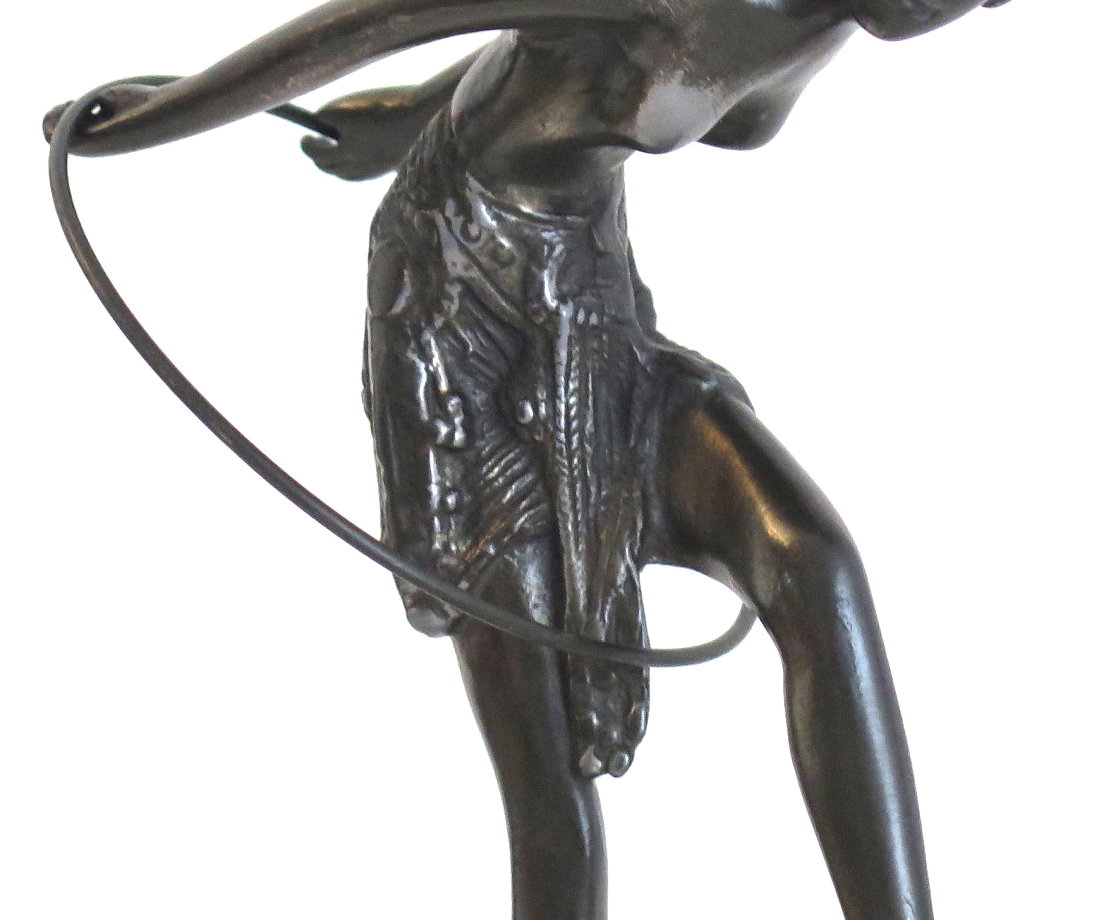 Bronze Figurine Sculpture Hoop Dancer After D H Chiparus, Art Deco Circa 1920s For Sale 4