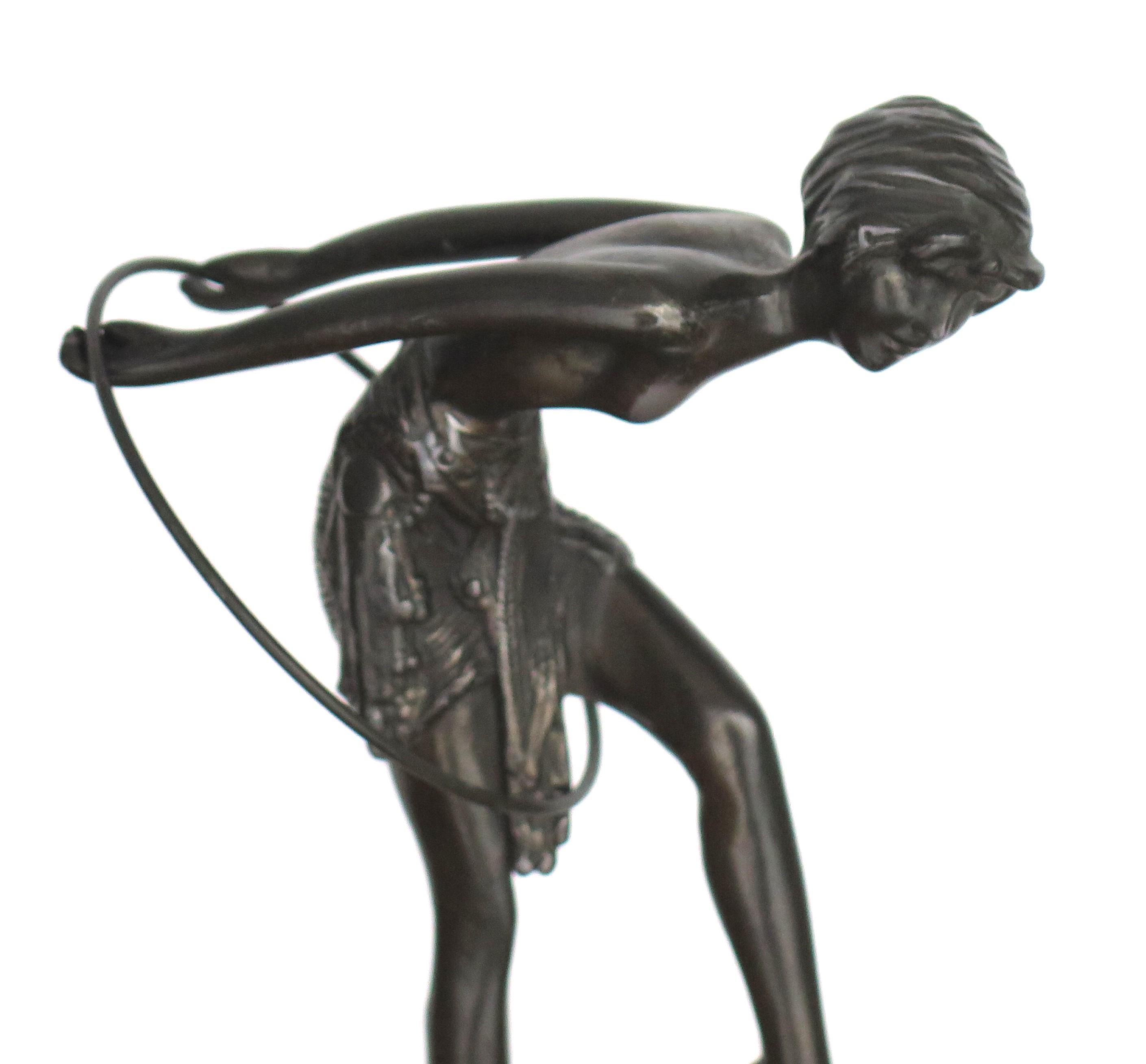 Bronze Figurine Sculpture Hoop Dancer After D H Chiparus, Art Deco Circa 1920s For Sale 5