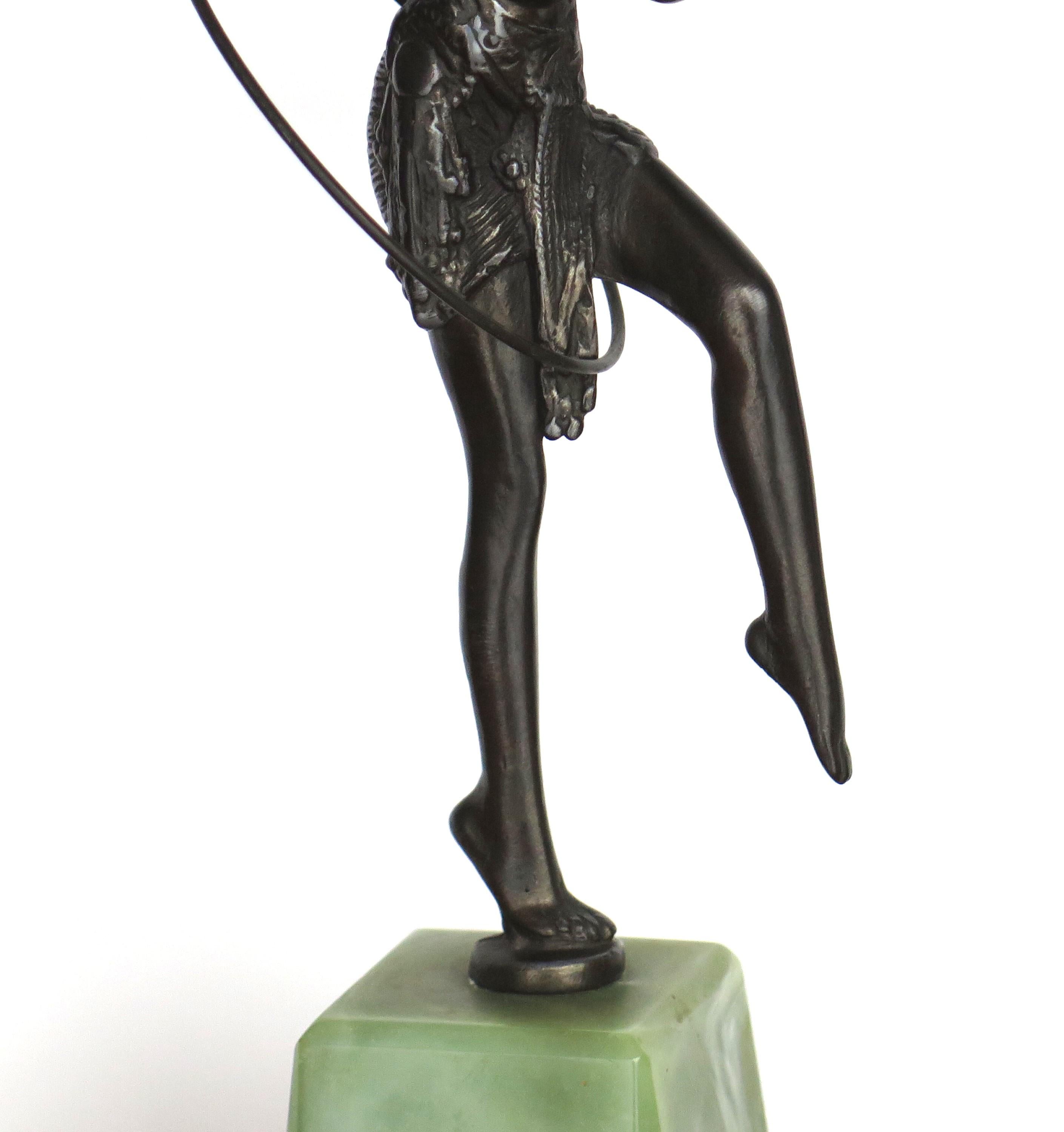 Bronze Figurine Sculpture Hoop Dancer After D H Chiparus, Art Deco Circa 1920s For Sale 6