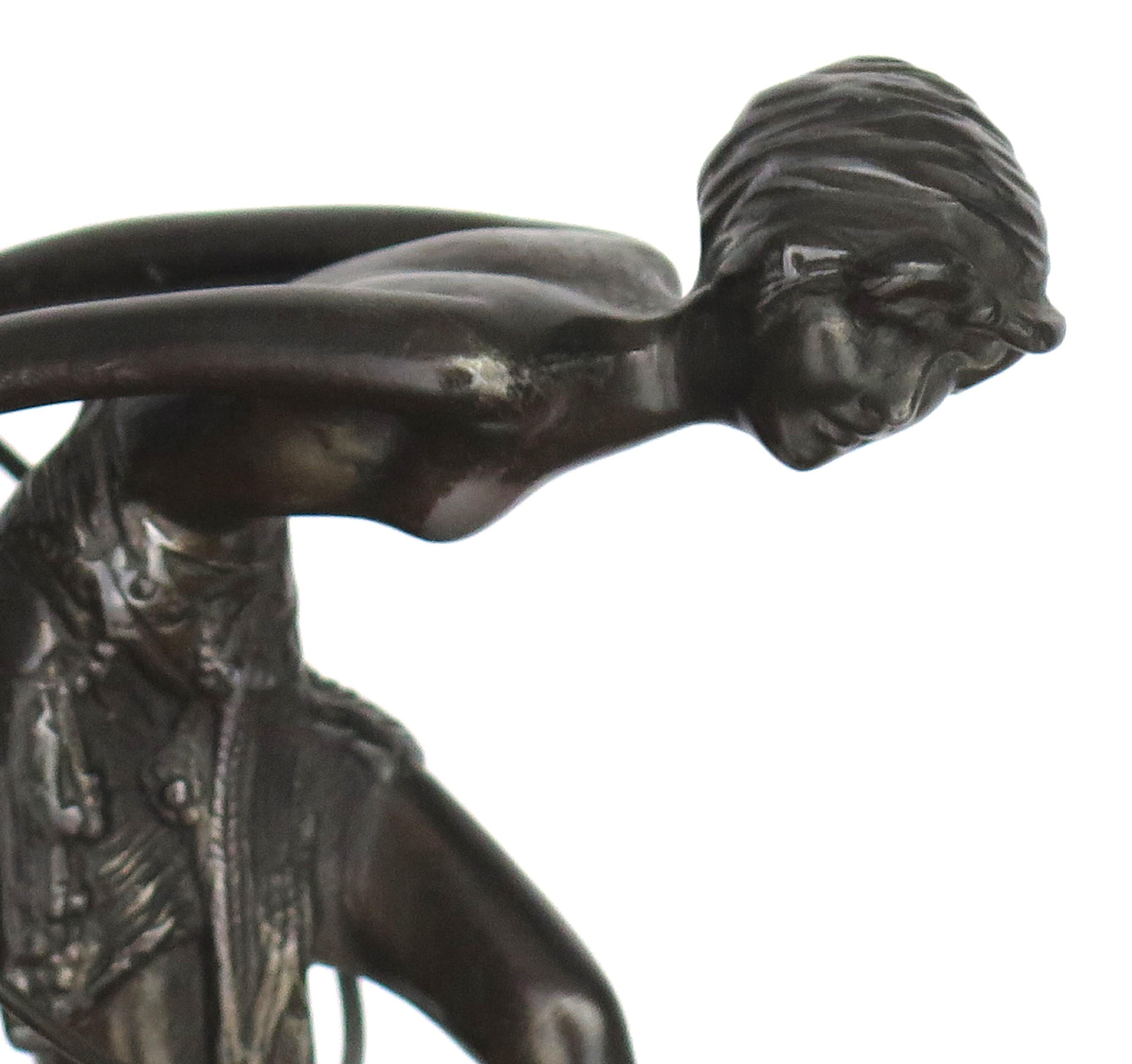 Bronze Figurine Sculpture Hoop Dancer After D H Chiparus, Art Deco Circa 1920s For Sale 7