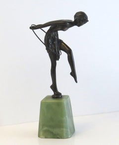 Bronze Figurine Sculpture Hoop Dancer After D H Chiparus, Art Deco Circa 1920s