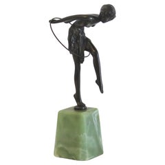 Bronze Figurine Sculpture Hoop Dancer After D H Chiparus, Art Deco Circa 1920s