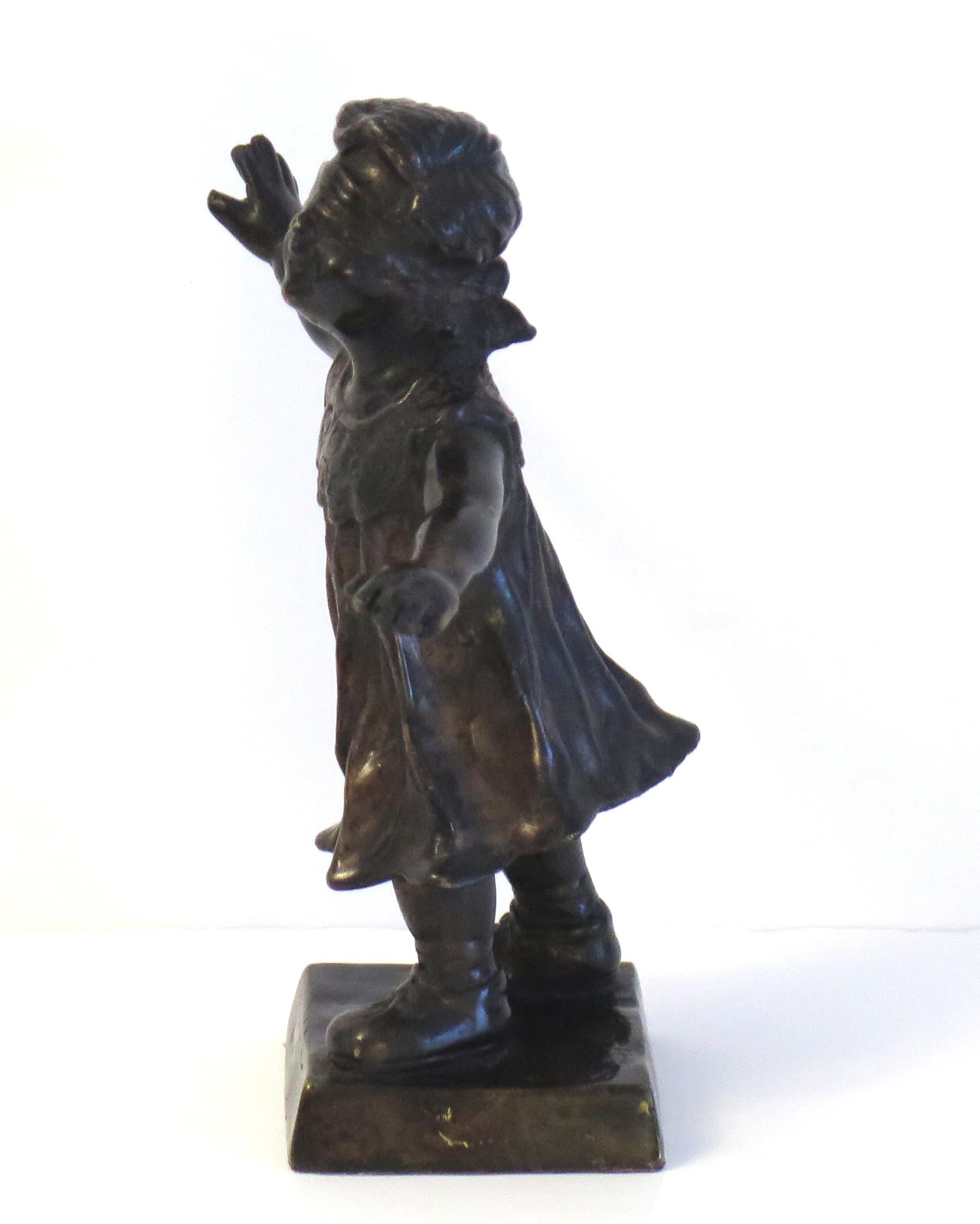 Bronze Figurine Sculpture of Blindfolded Girl signed, Italian 19th C In Good Condition For Sale In Lincoln, Lincolnshire