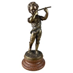 Bronze Figurine, "The Boy with the Flute", Italy, 70s